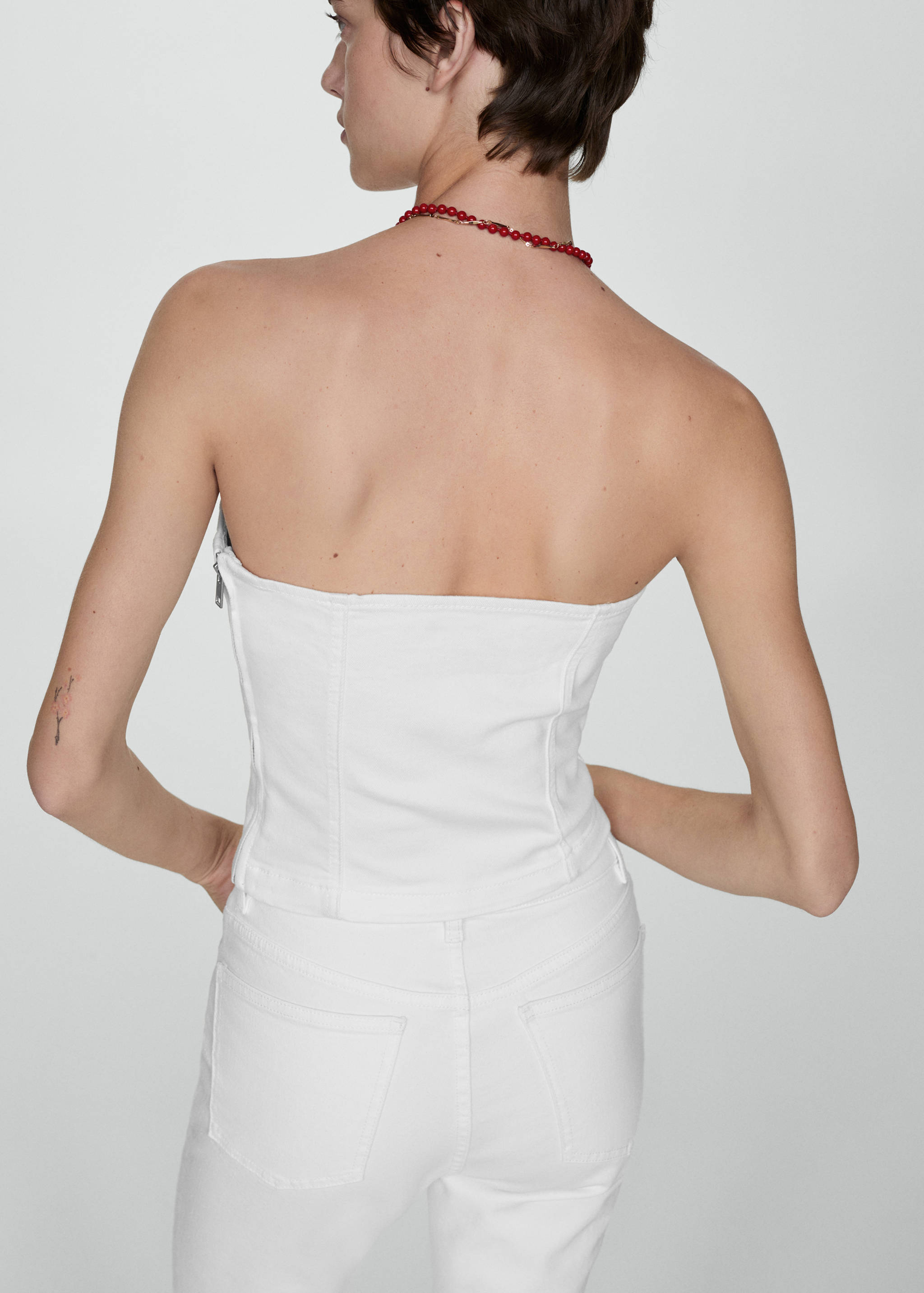 Denim strapless top - Reverse of the article