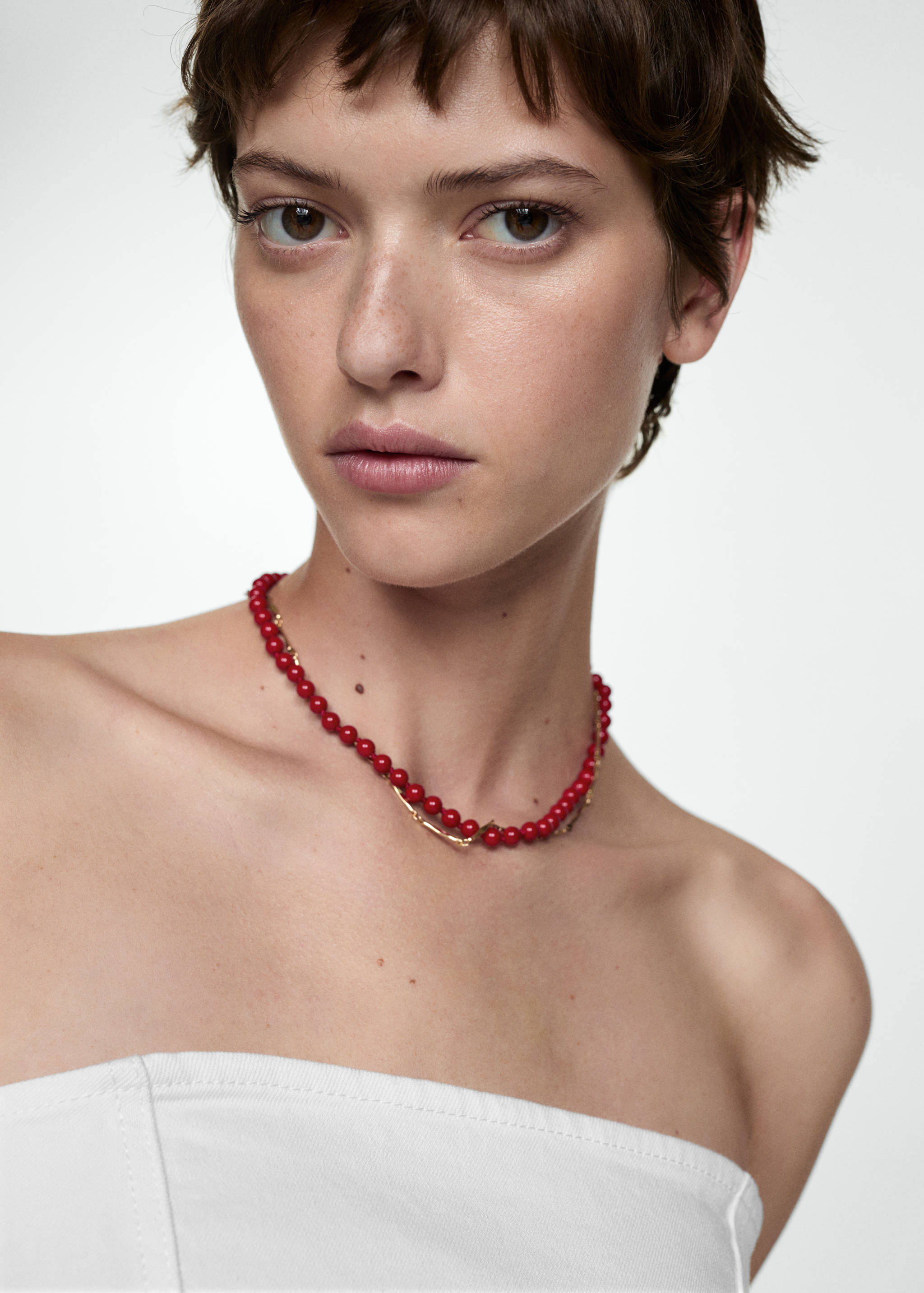 Denim strapless top - Details of the article 1