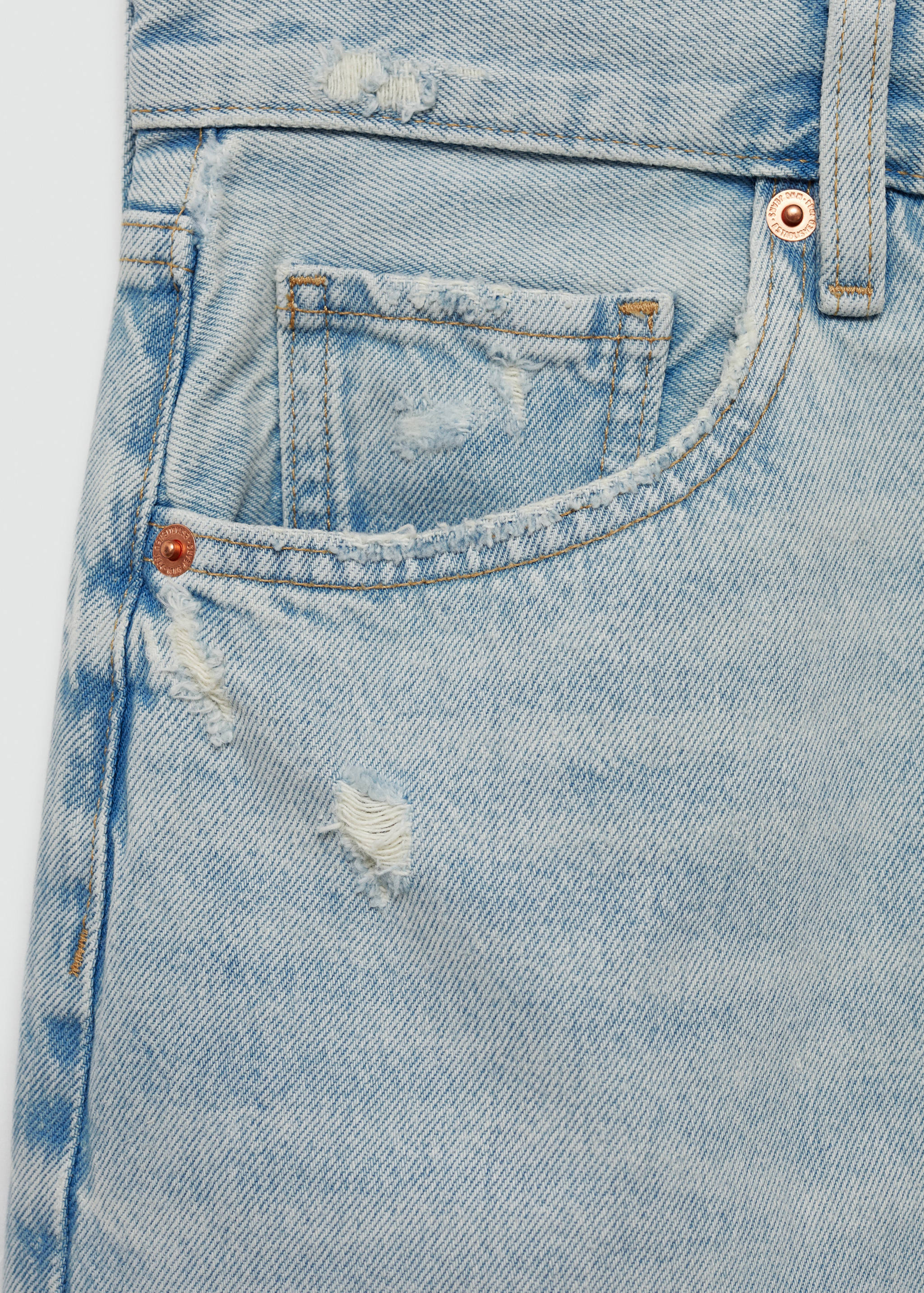 Denim minirok met gerafelde zoom - Detail van het artikel 0
