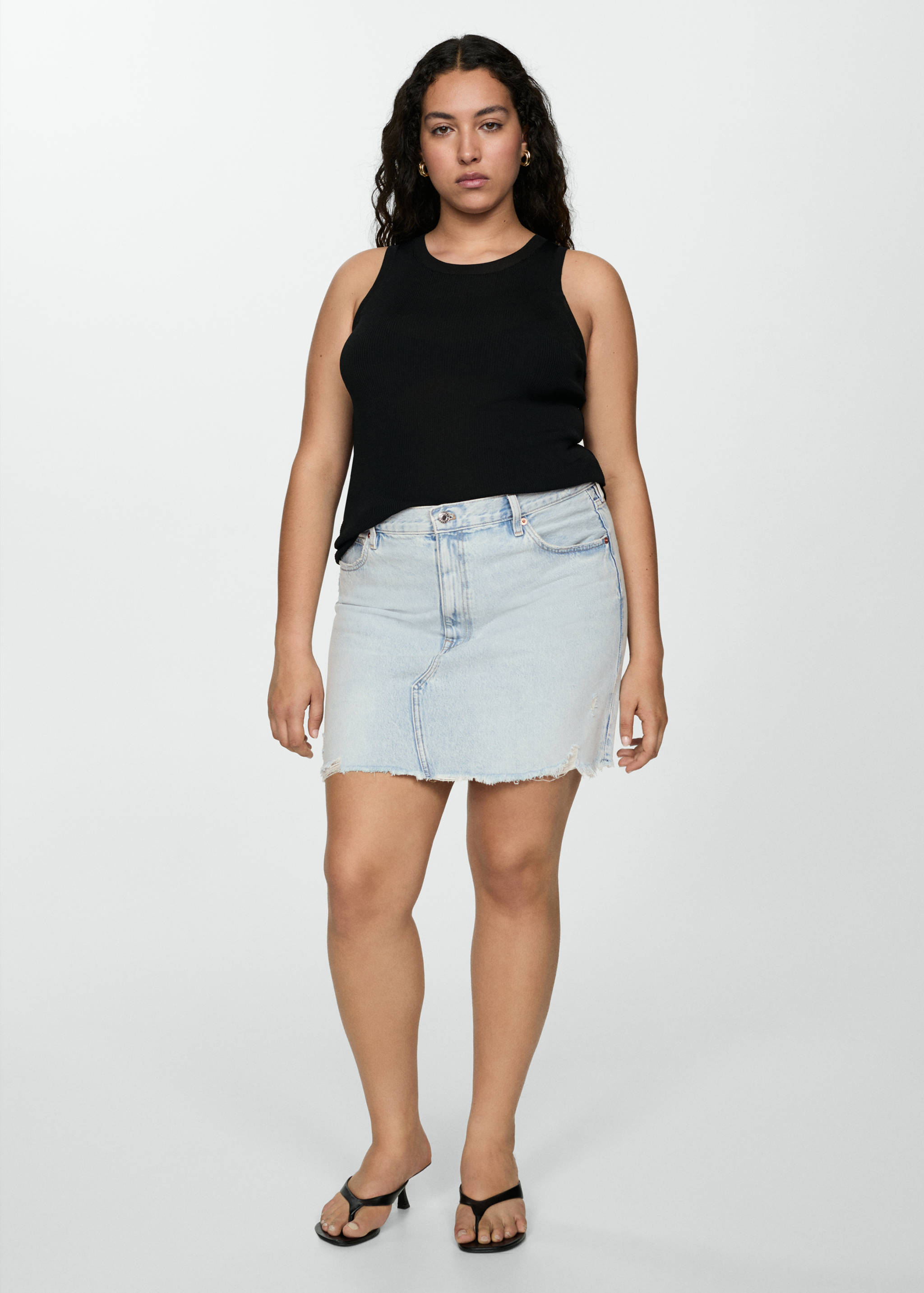 Denim minirok met gerafelde zoom - Detail van het artikel 3
