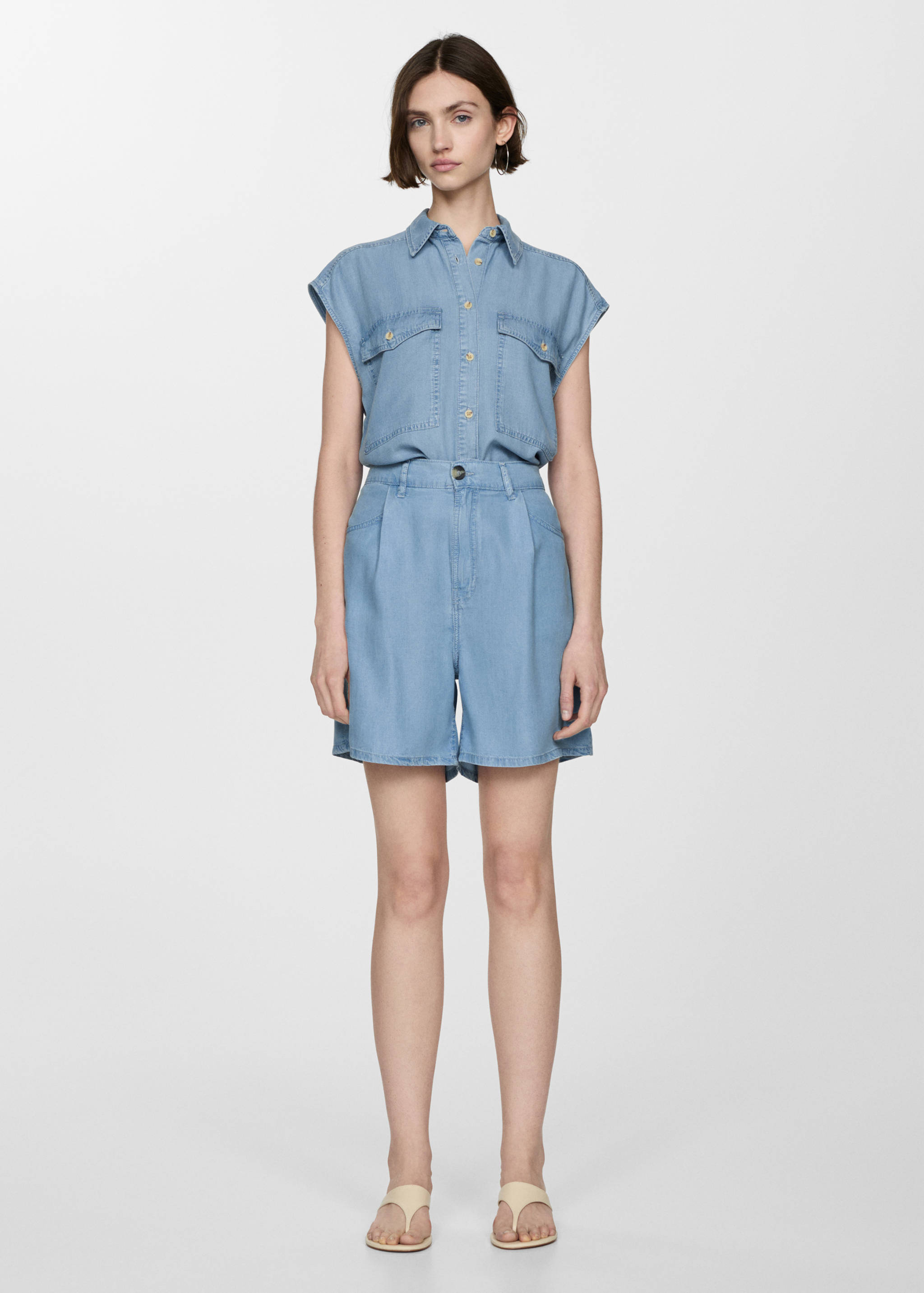 Lyocell mouwloze blouse - Overzichtstekening