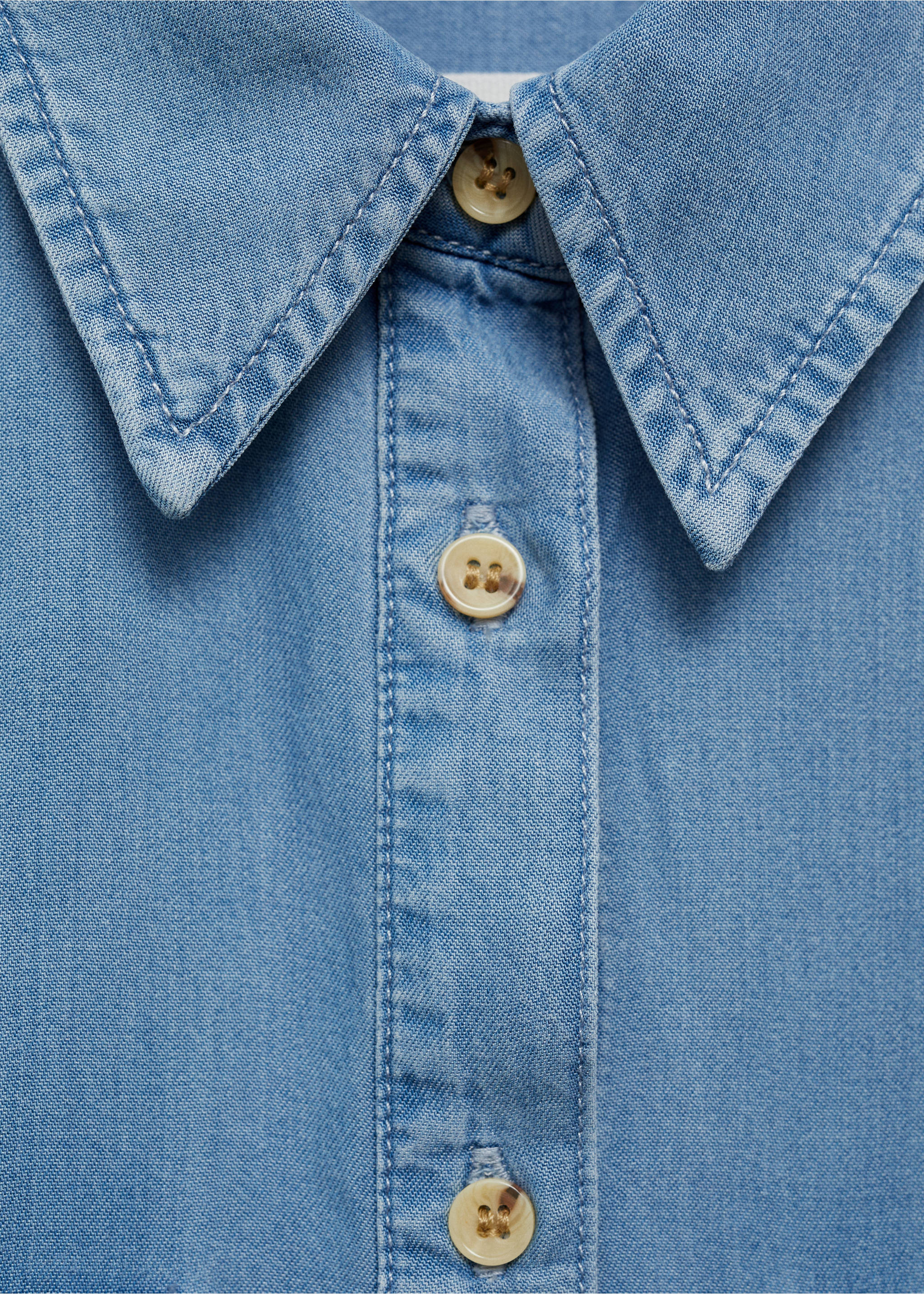 Lyocell sleeveless shirt - Details of the article 8, Light Blue. Ref: 77050368-00.