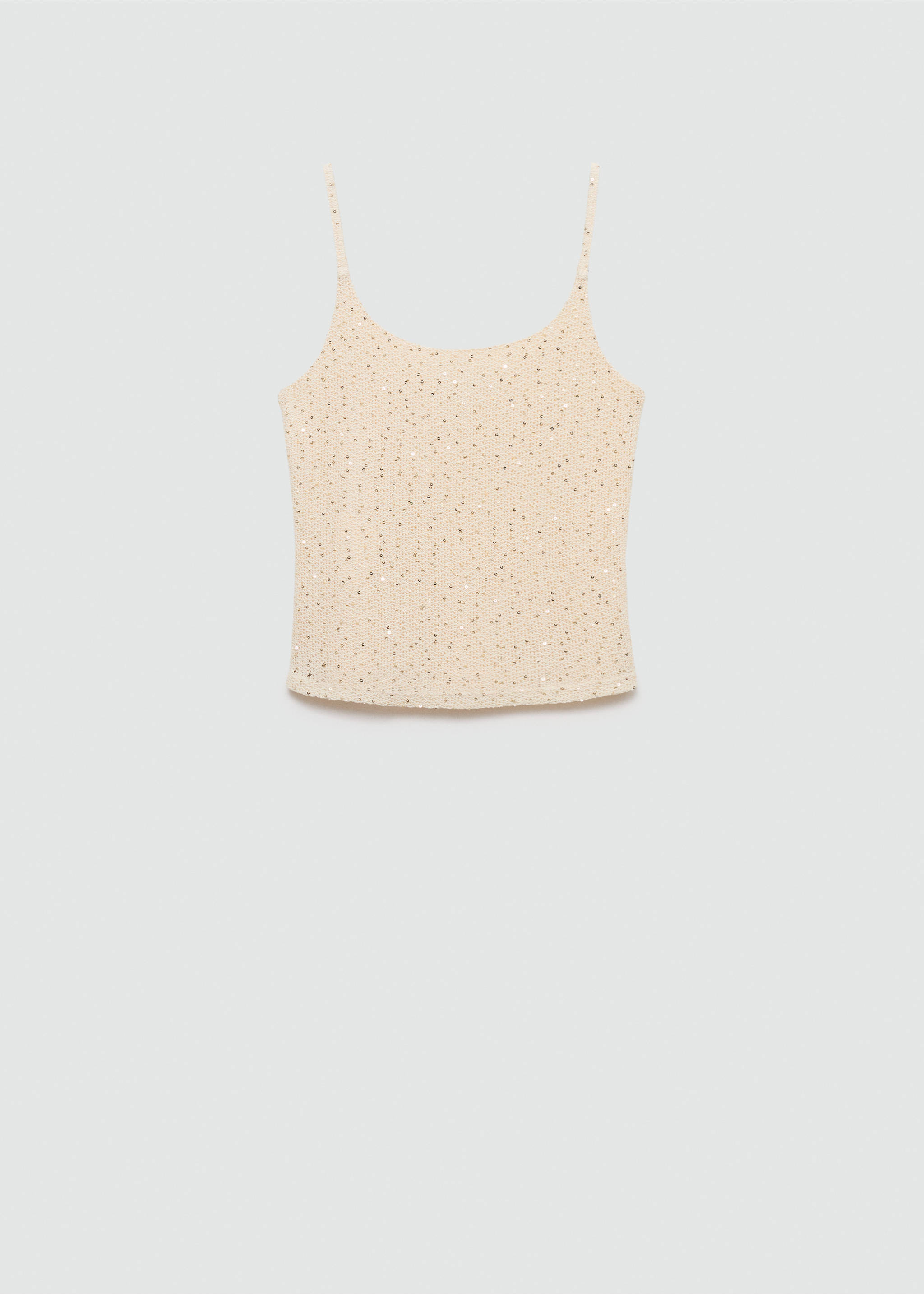 Sequined tank top - Article without model, Ecru. Ref: 77050371-00.