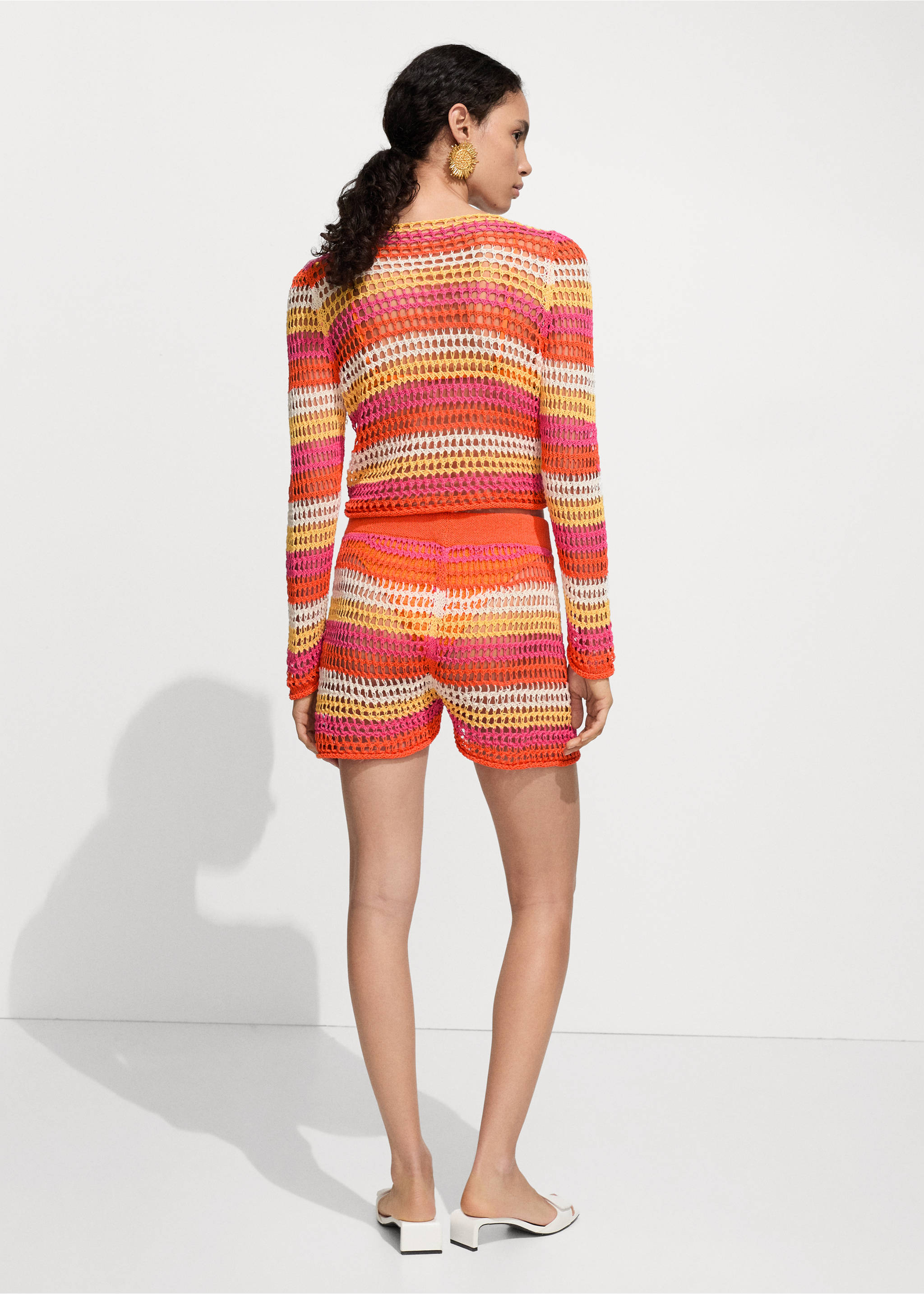 Short crochet combiné - Verso de l’article, Orange. Ref: 77050379-00.
