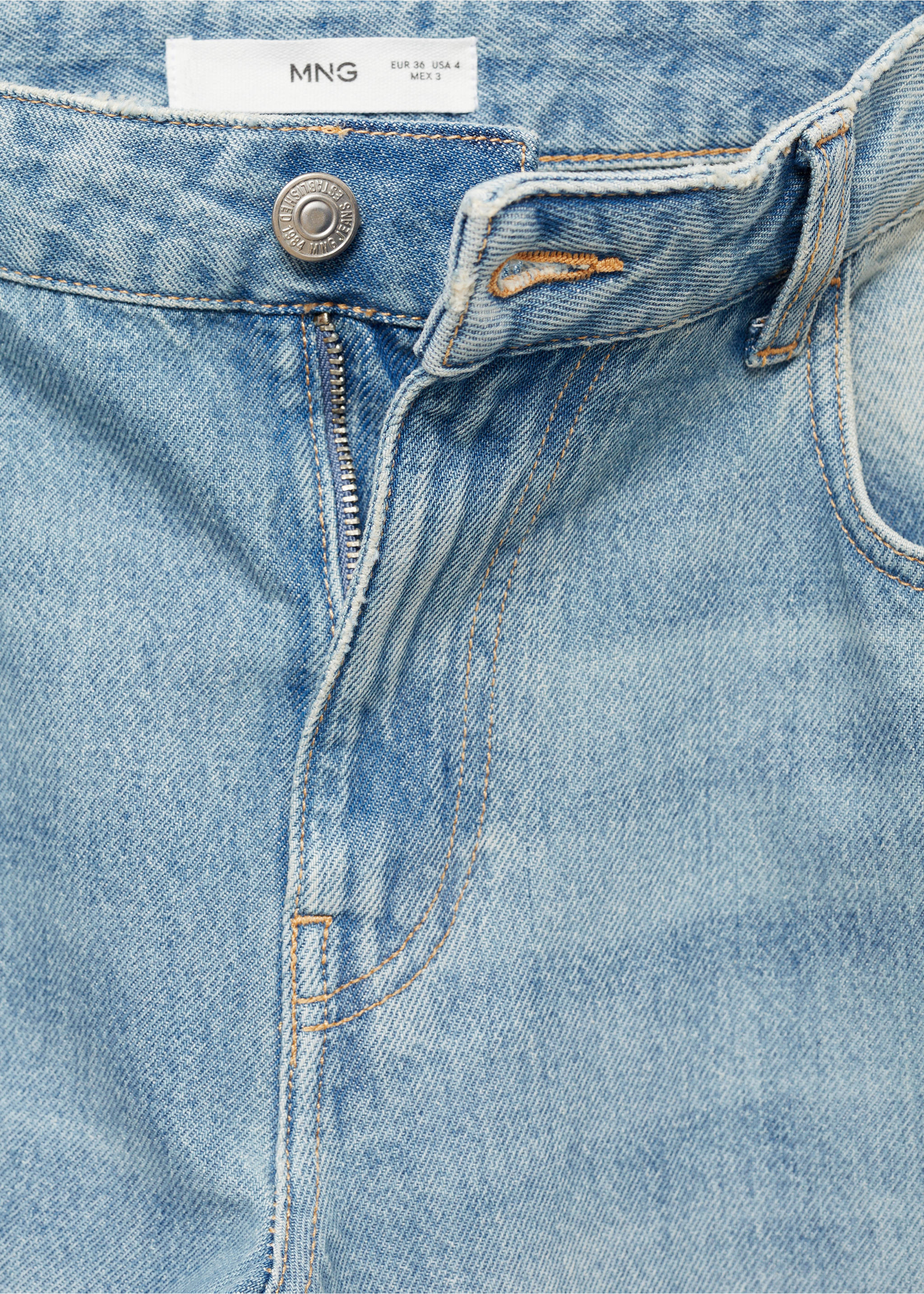 Gerade Jeans mit Umschlag - Detail des Artikels 8, Hellblau. Ref: 77050386-00.