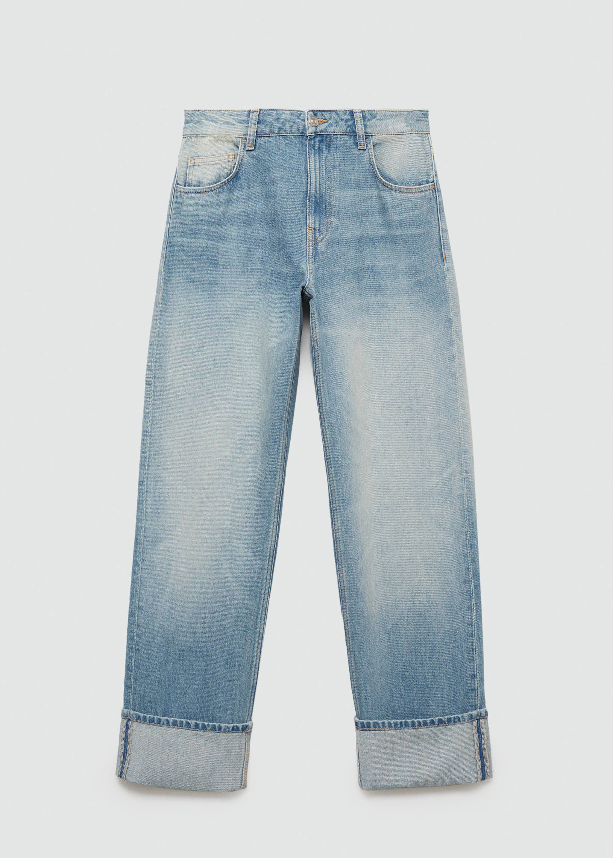 Turned-up straight jeans - Article without model