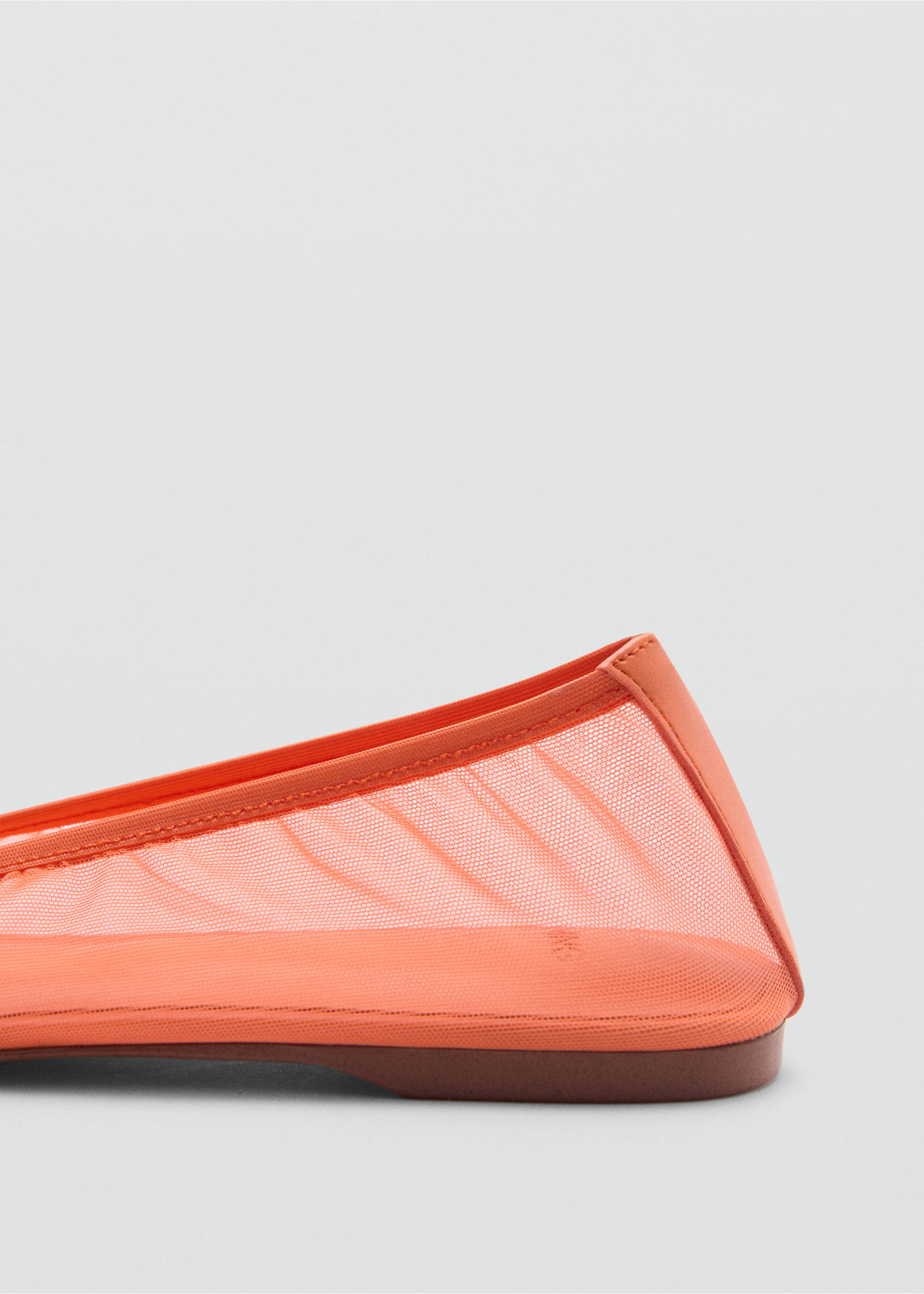 Semi-transparent mesh ballet flats - Details of the article 1, Orange. Ref: 77050387-00.
