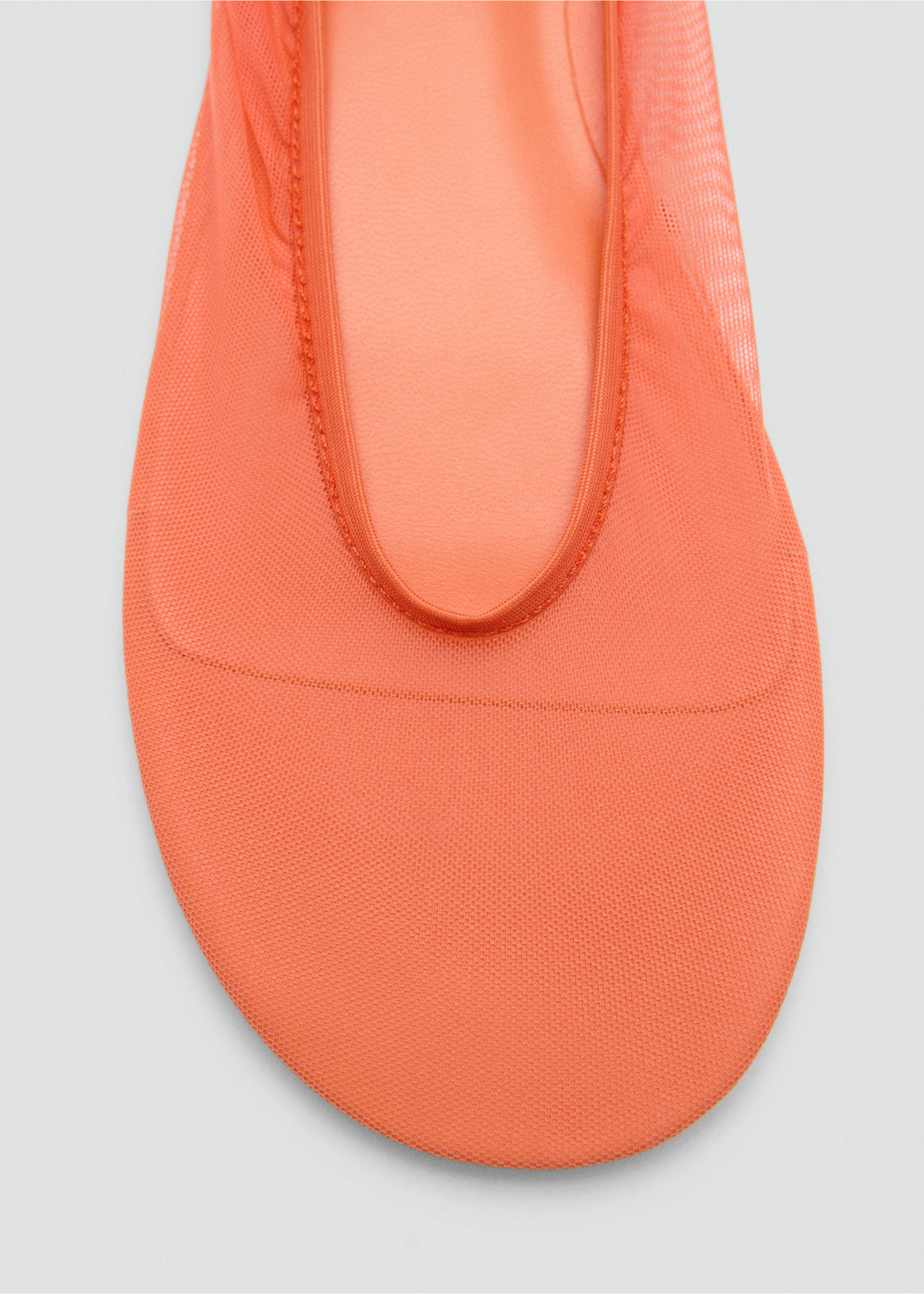 Semi-transparent mesh ballet flats - Details of the article 2, Orange. Ref: 77050387-00.