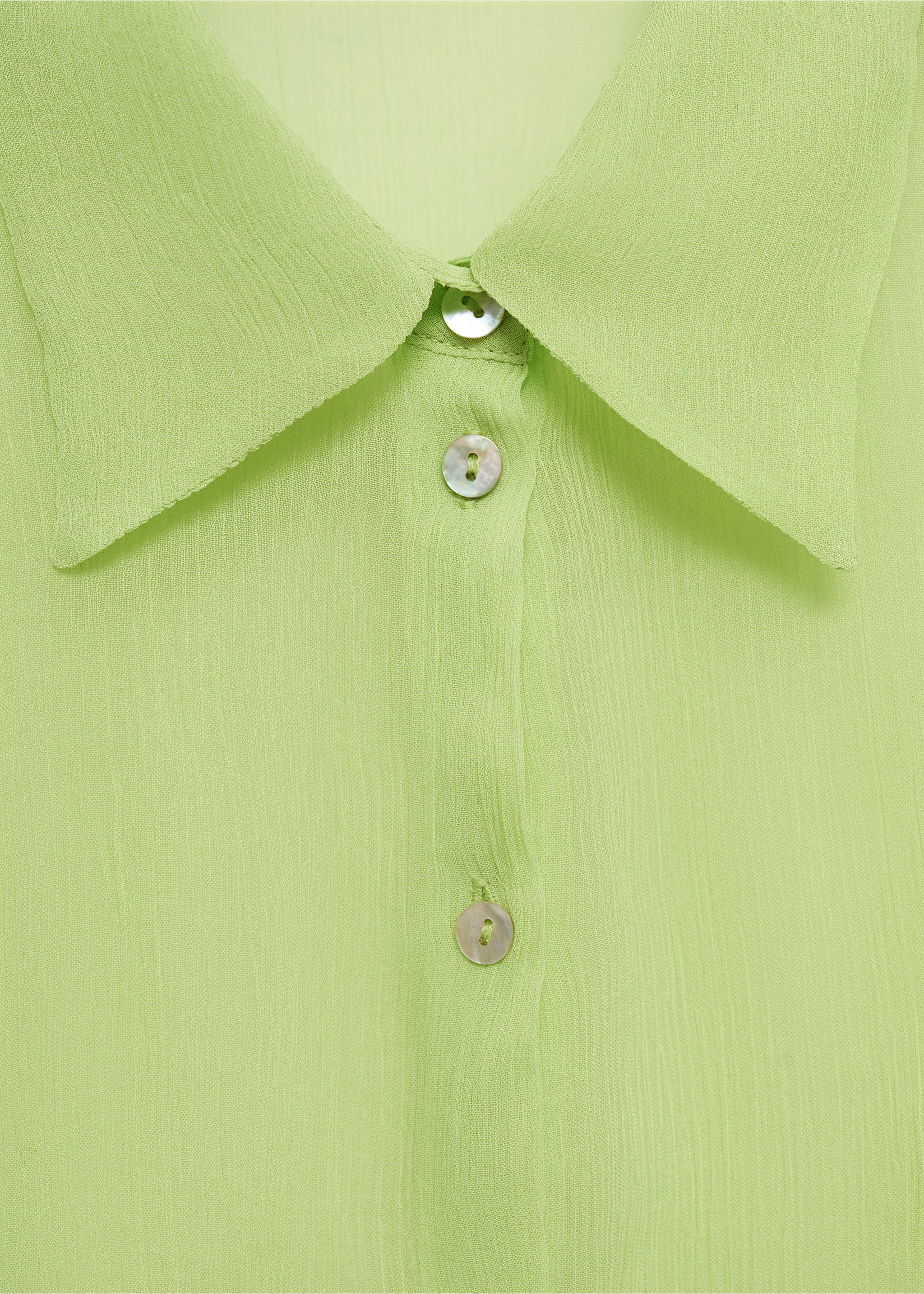 Textured flowy blouse - Details of the article 8, Lime. Ref: 77050388-00.