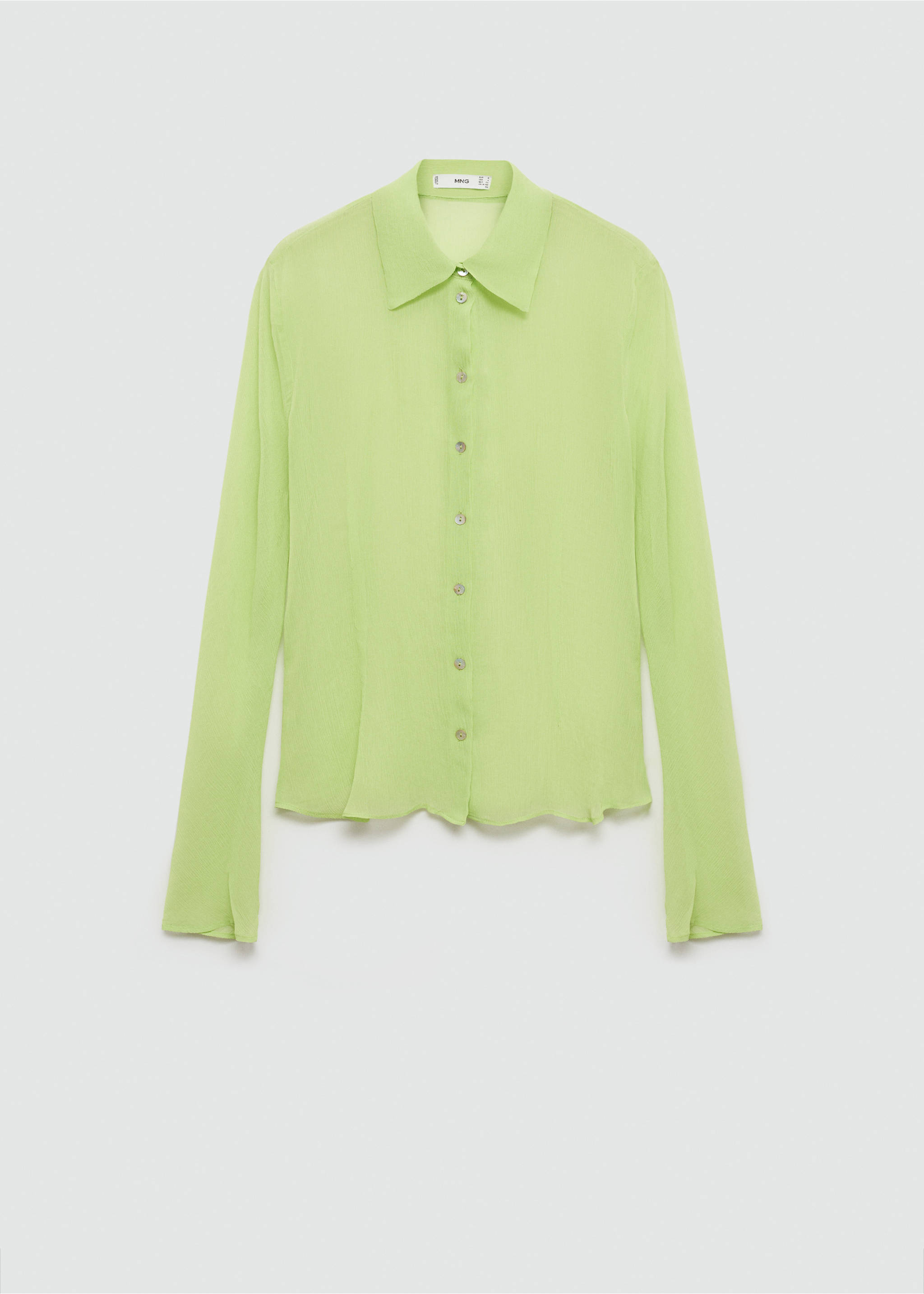 Textured flowy blouse - Article without model, Lime. Ref: 77050388-00.