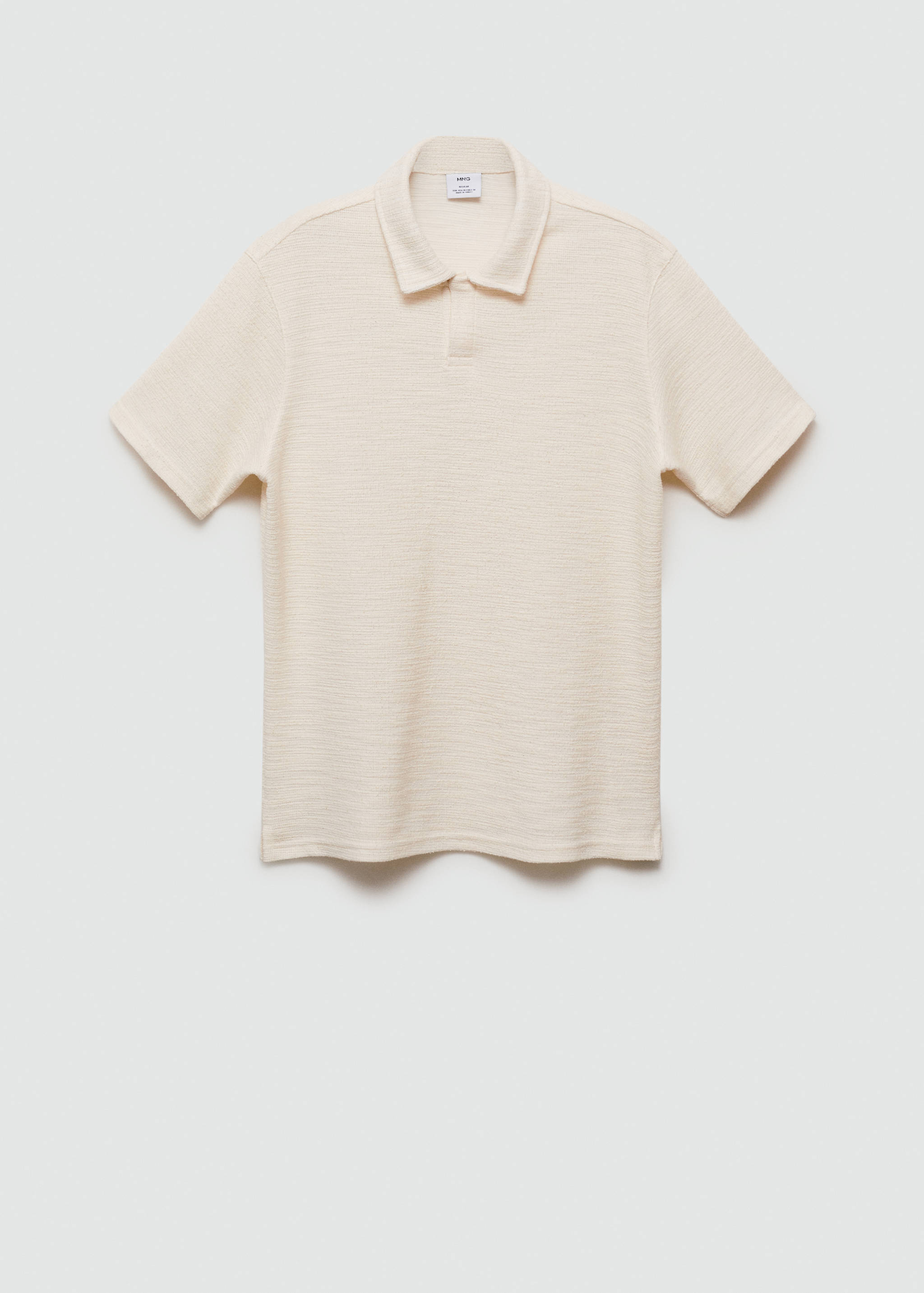 Regular-fit textured knitted polo shirt - Article without model