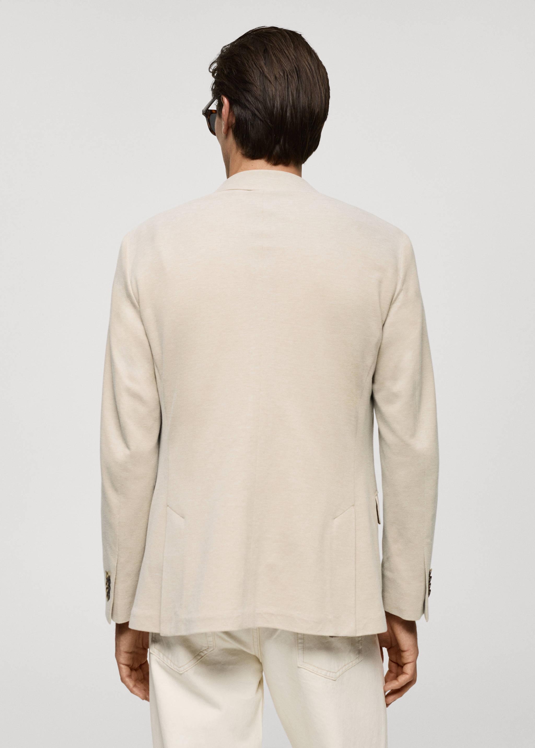Structured slim fit cotton blazer - Reverse of the article