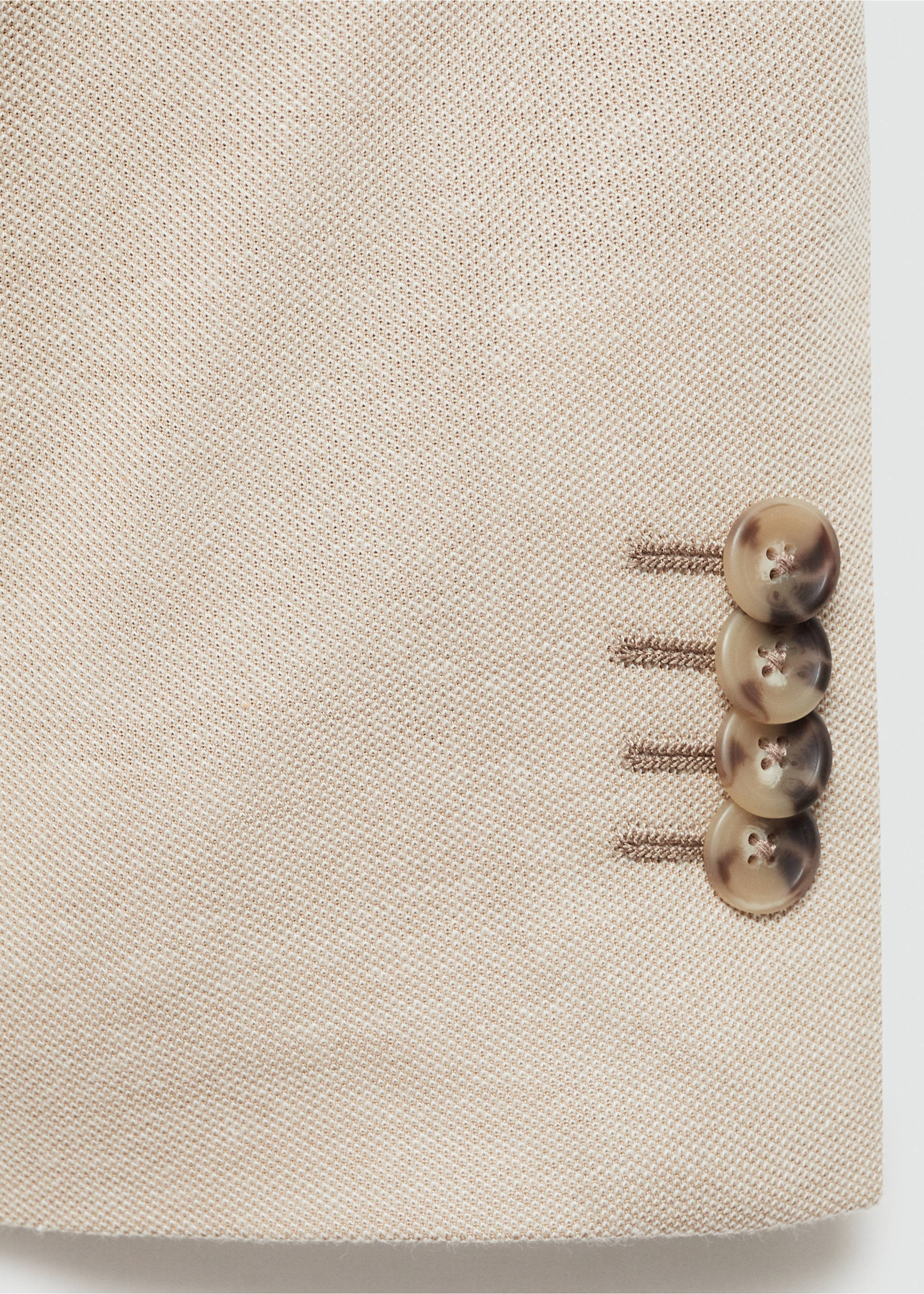 Slim fit-kavaj i bomull med struktur - Detaljer om artikeln 8, Beige. Ref: 77050571-00.