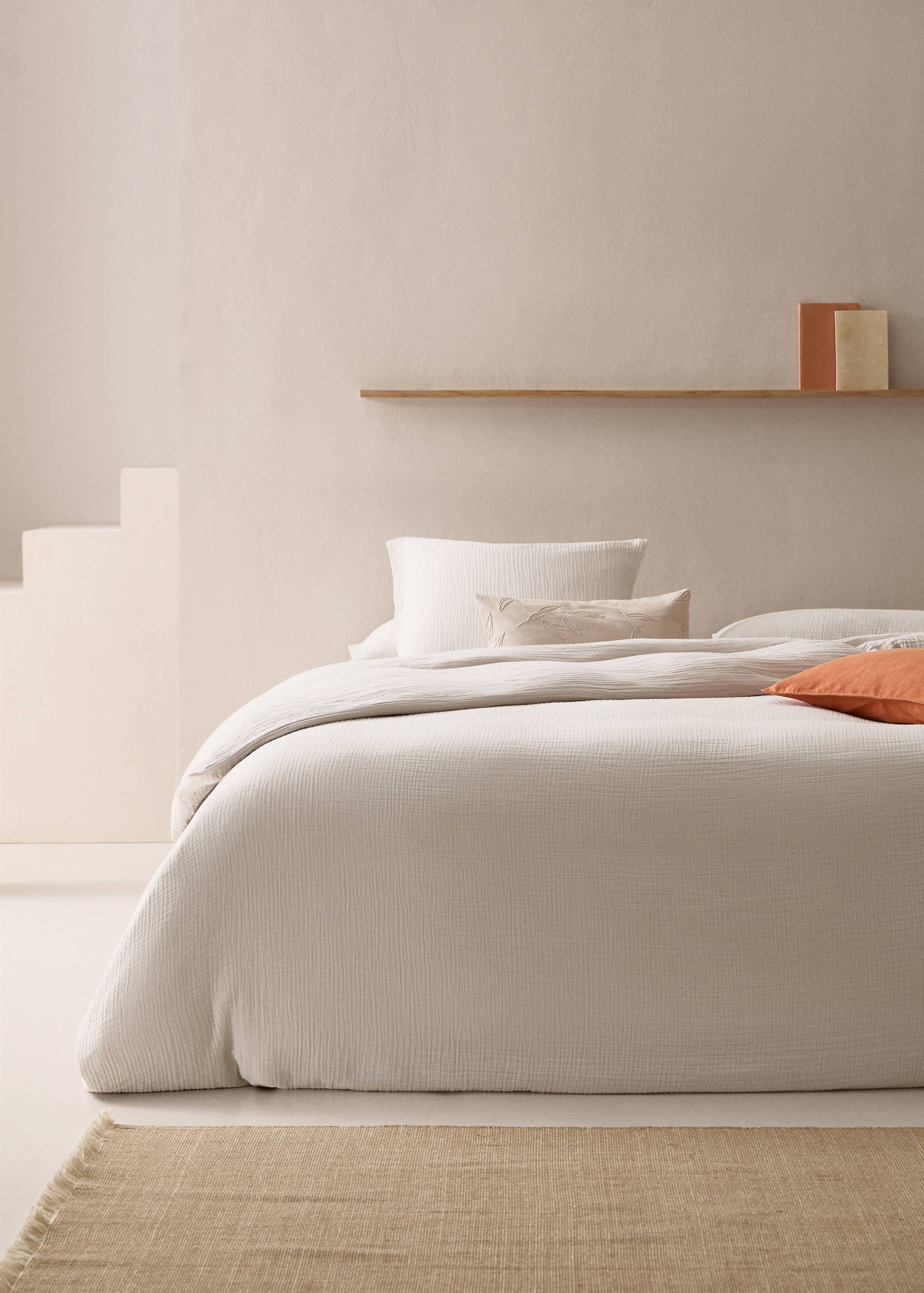 Cotton gauze duvet cover for king bed - General plane