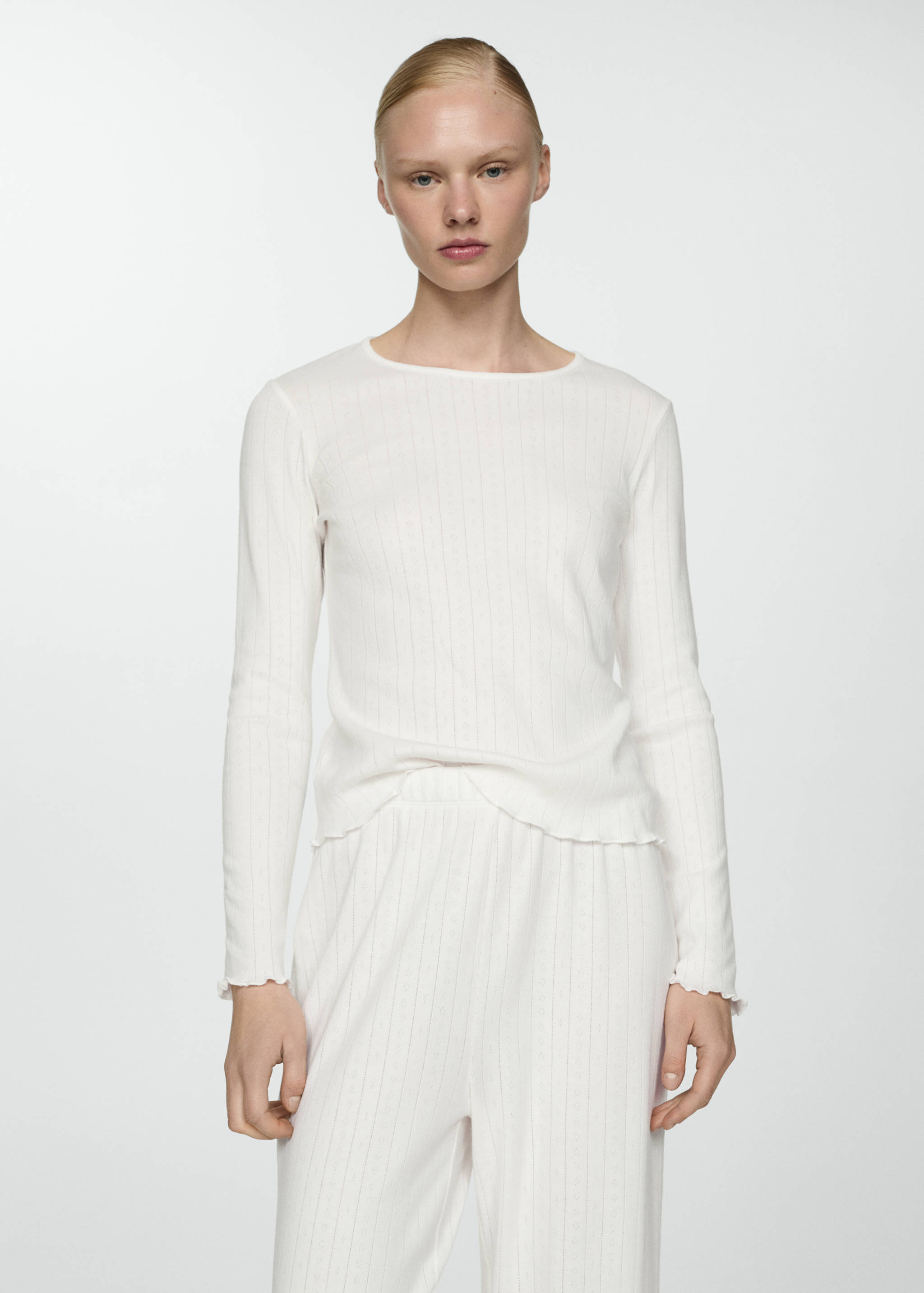 Zweiteiliger Pyjama aus Baumwolle - Mittlere Ansicht