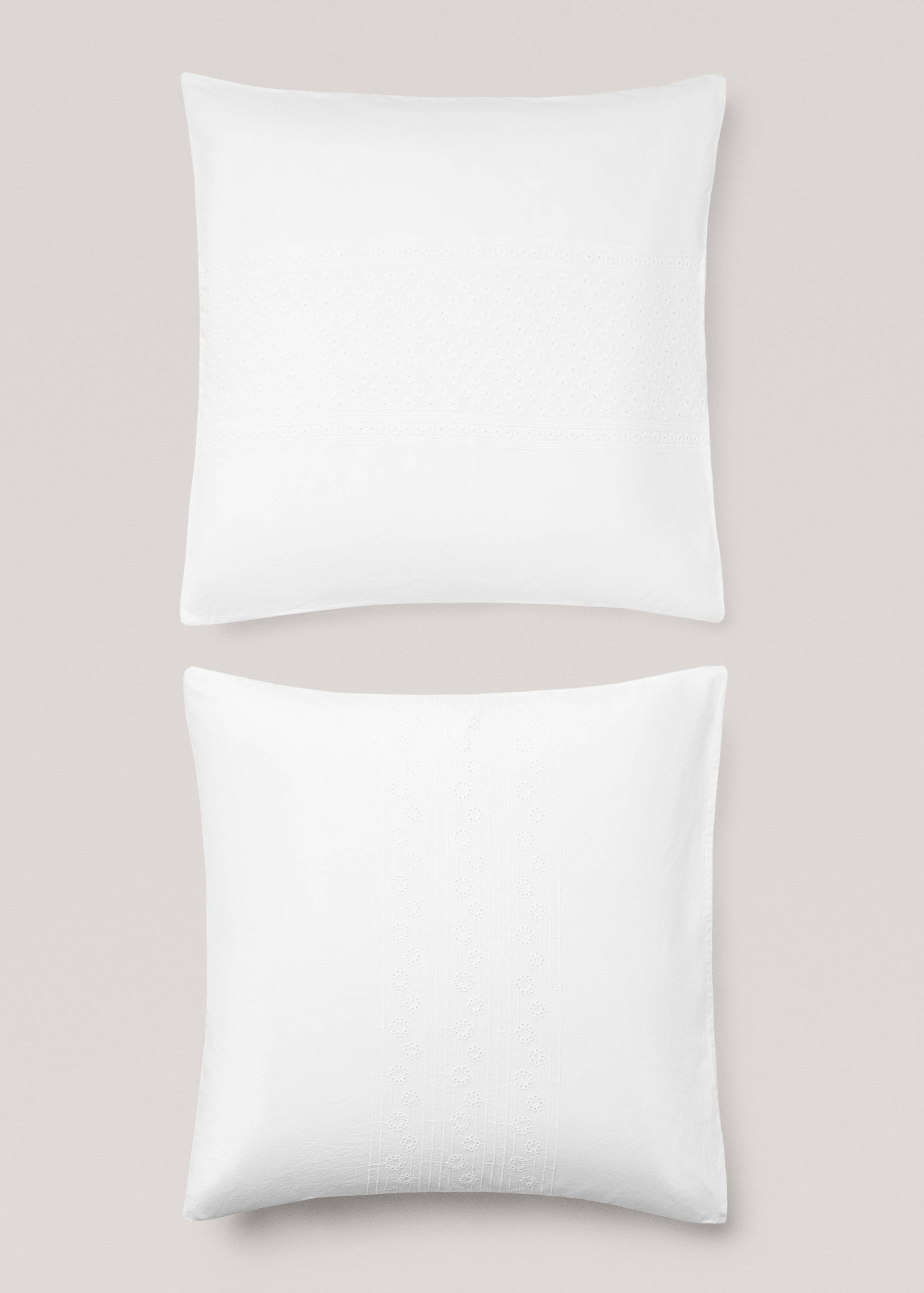 Floral embroidered cotton pillowcase 60x60cm - Article without model