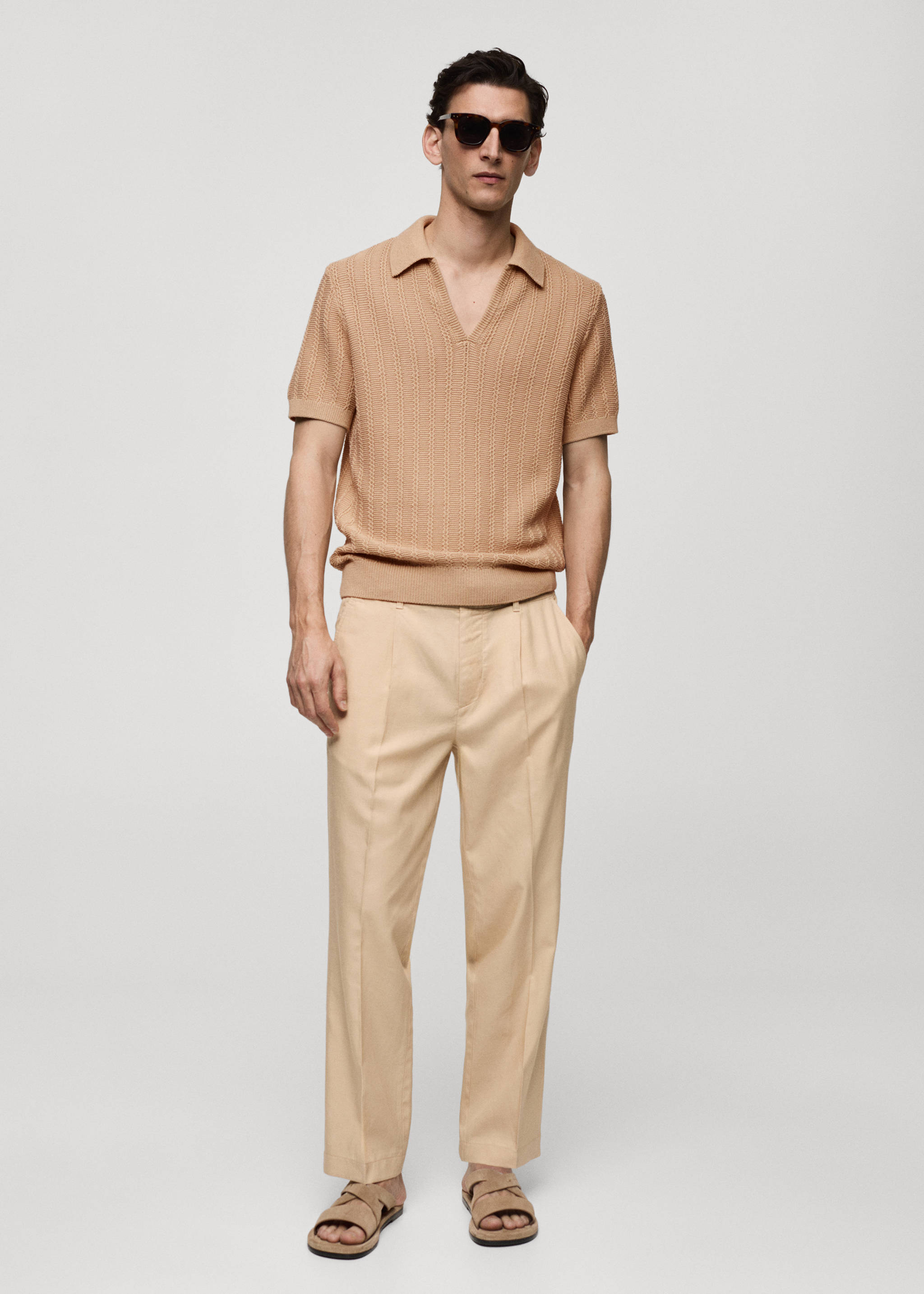 Polo cotone maglia intrecciata - Piano generale