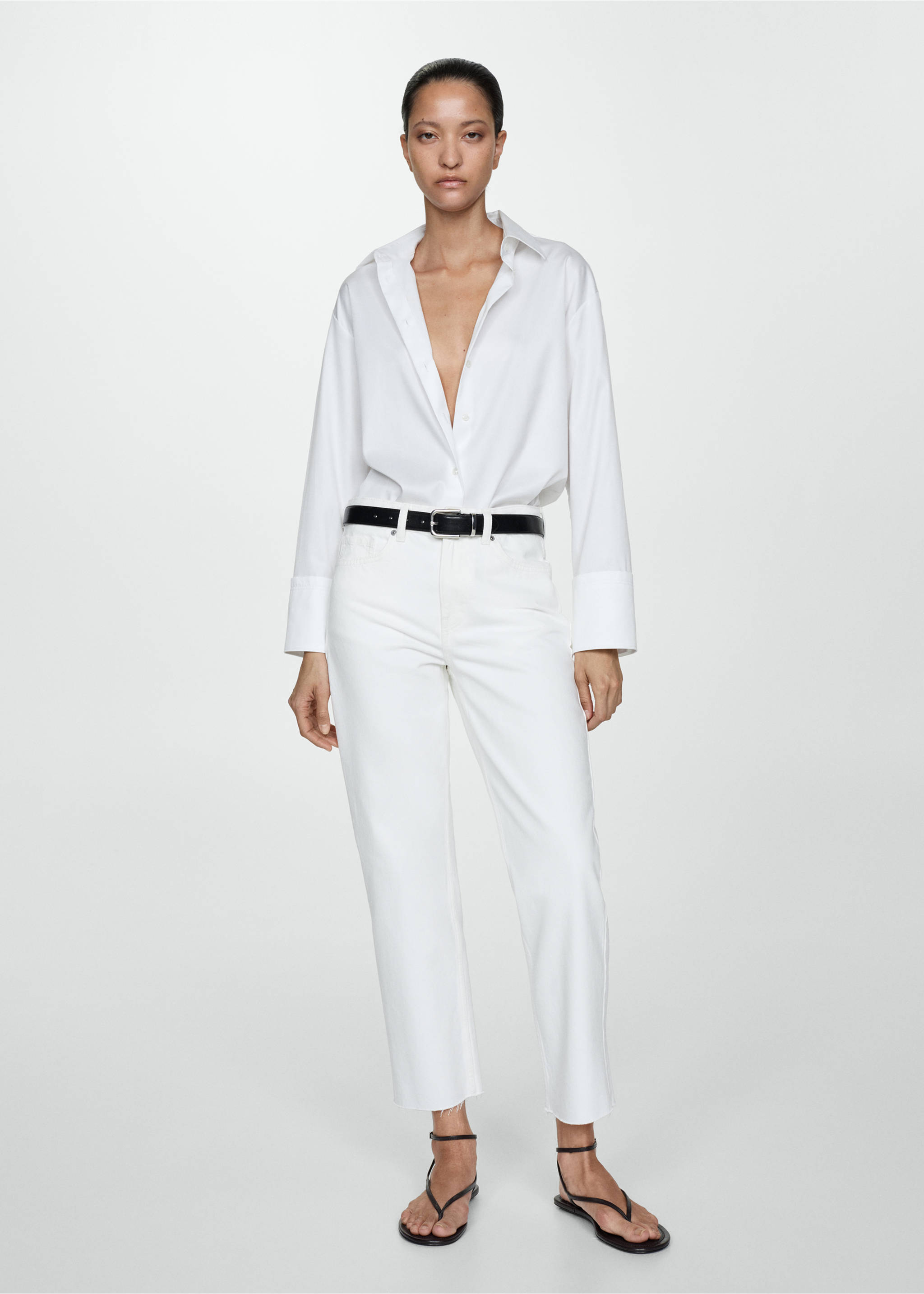 Texans Blanca rectes crop - Pla general, Blanc. Ref: 77050588-00.