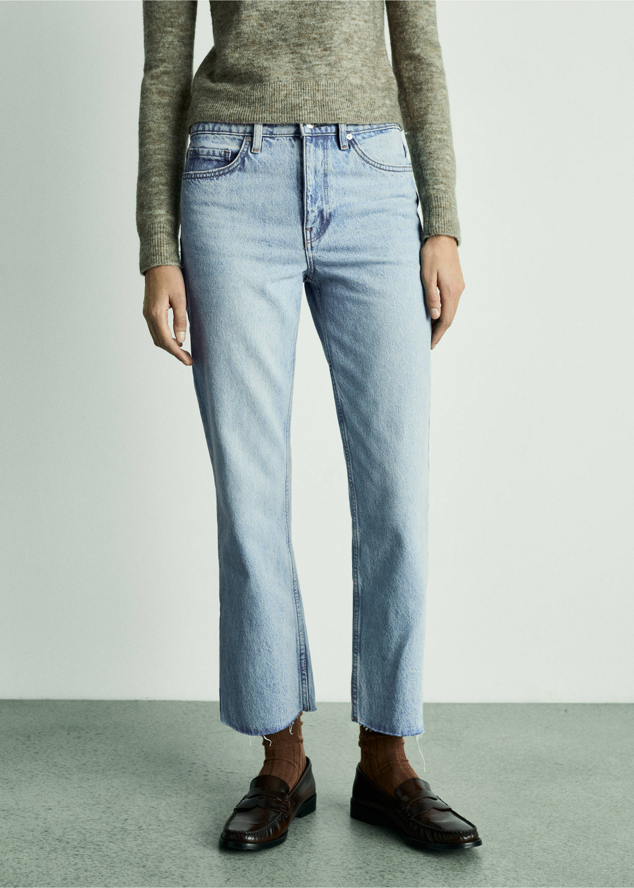 Blanca straight-fit cropped jeans - Medium plane, Medium Blue. Ref: 77050589-00.