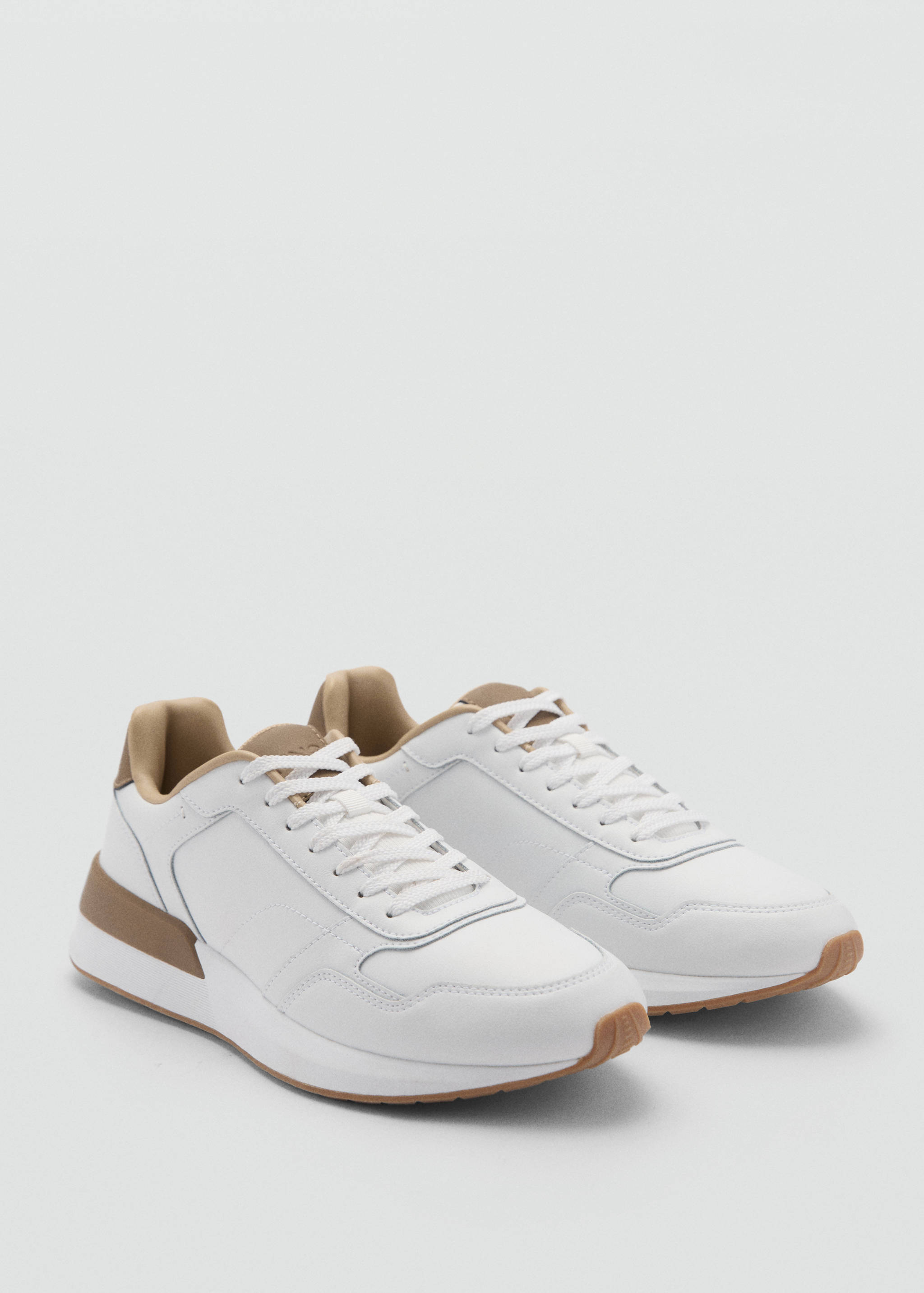 Leather mixed sneakers - Medium plane