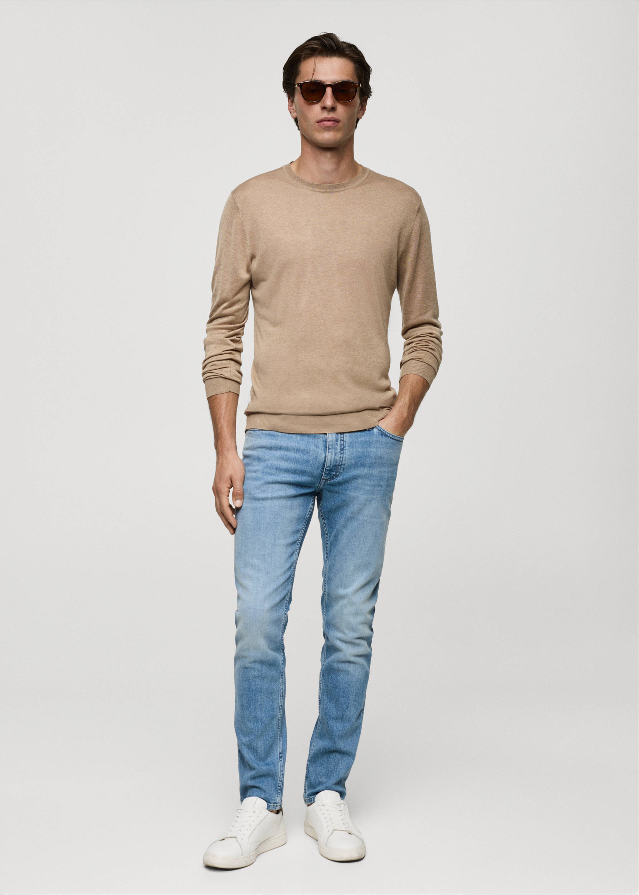 Blugi Jan slim fit - Plan general, Albastru mediu. Ref: 77050594-00.