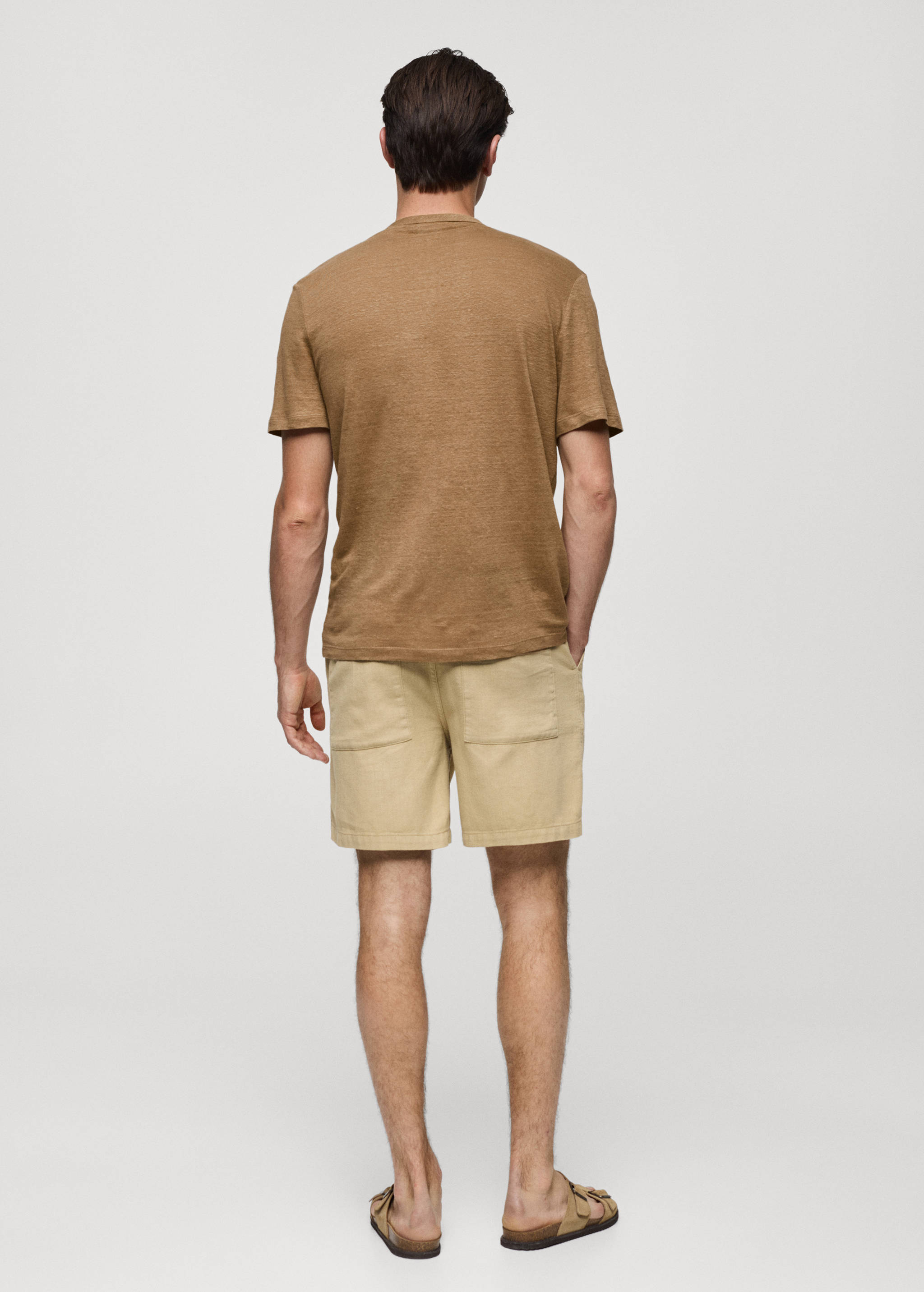 Slim-fit linen-blend t-shirt - Reverse of the article