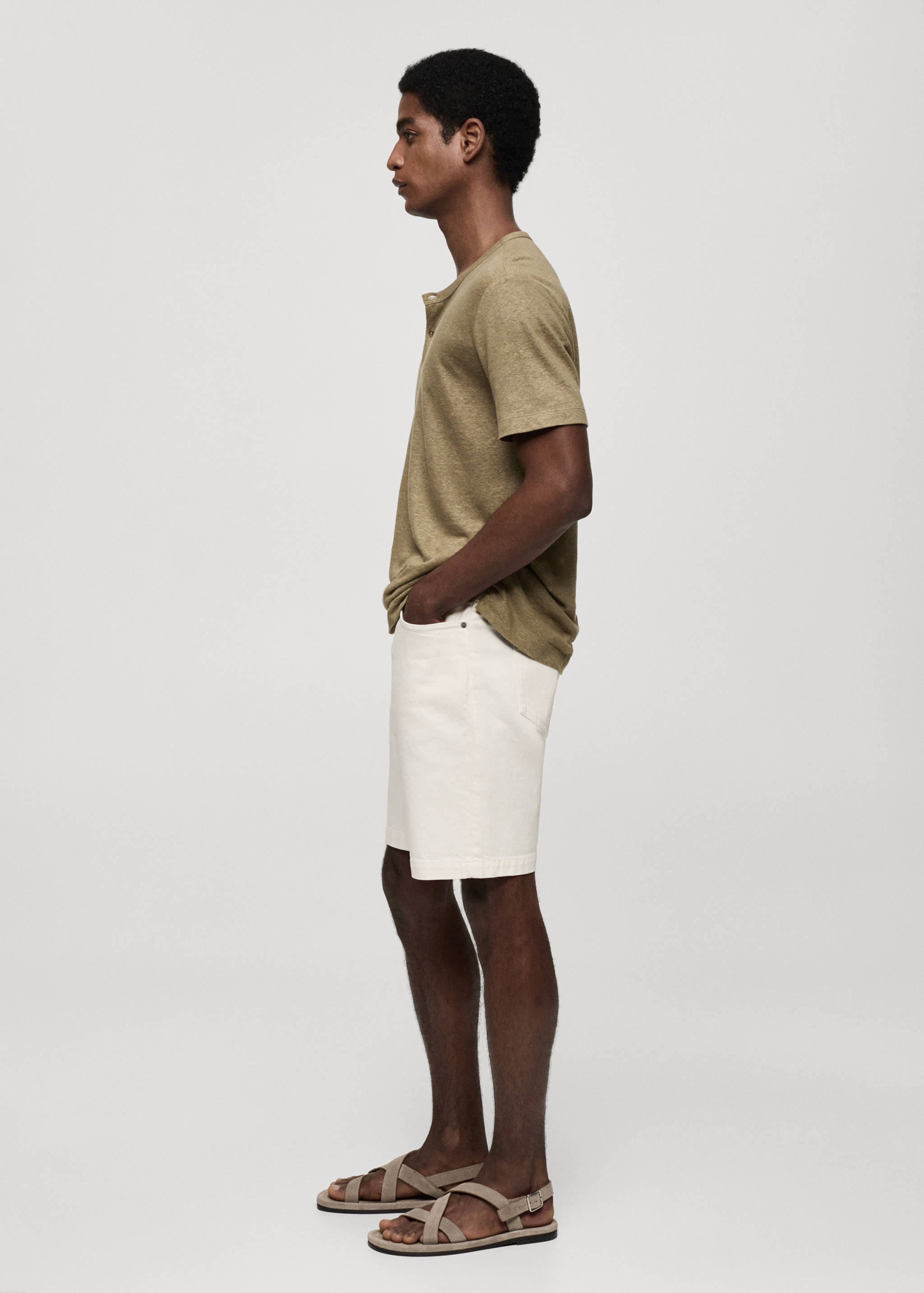 Slim fit lenkeverék póló - A termék adatai 2