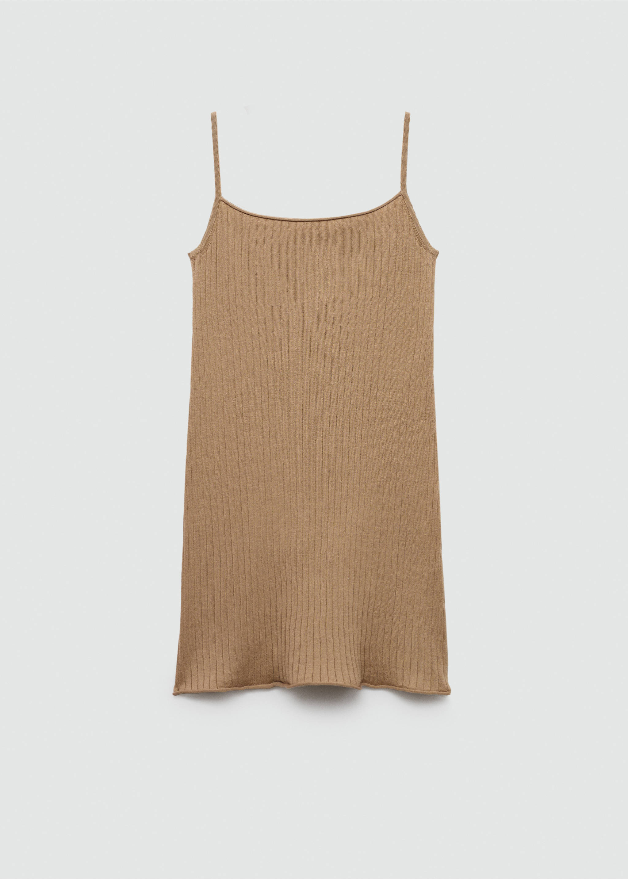 Kleid mit Rippmuster - Artikel ohne Model, Hellbraun/Pastellbraun. Ref: 77050604-00.