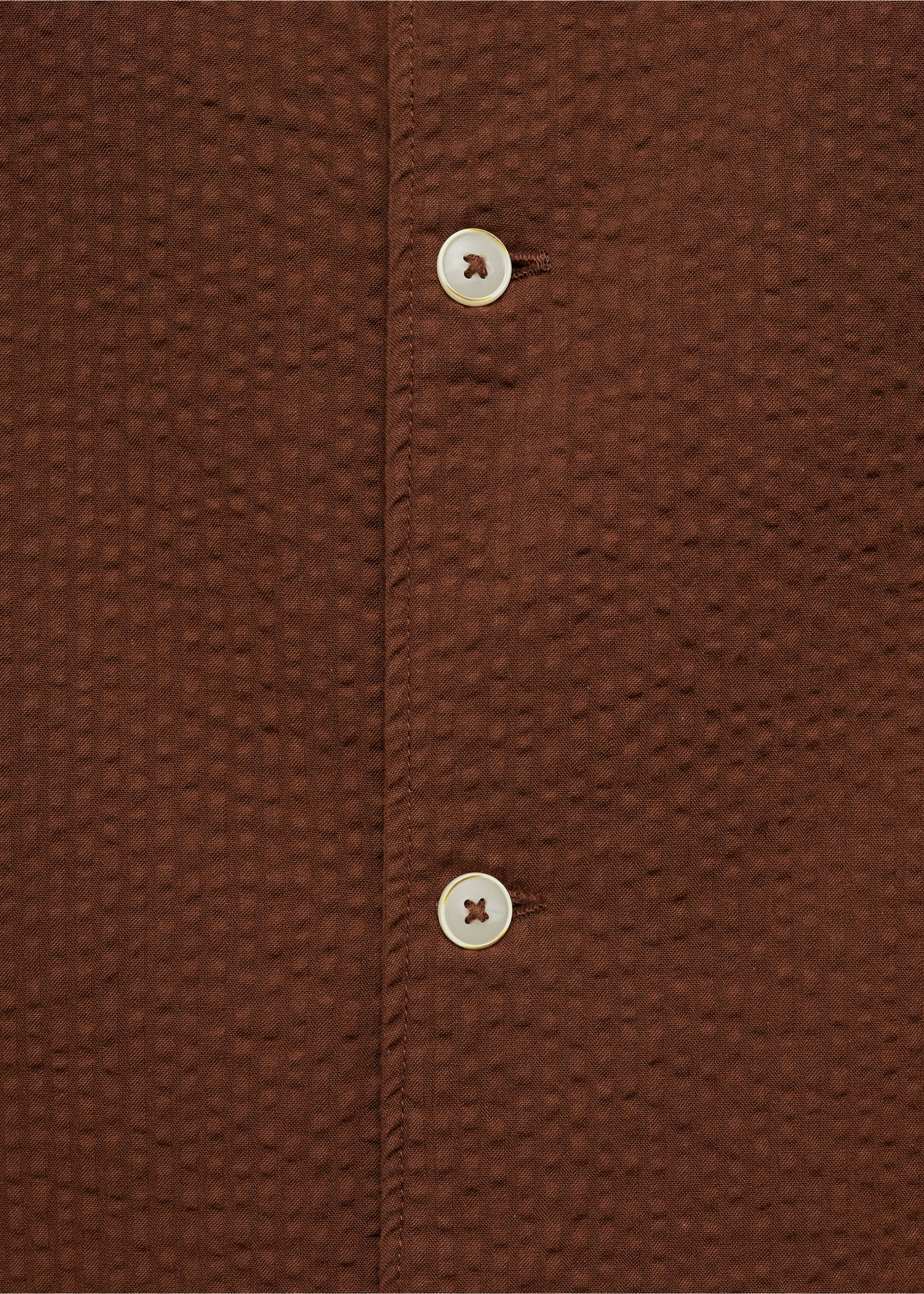 Chemise regular-fit 100 % coton seersucker - Détail de l'article 0, Bordeaux. Ref: 77050609-00.