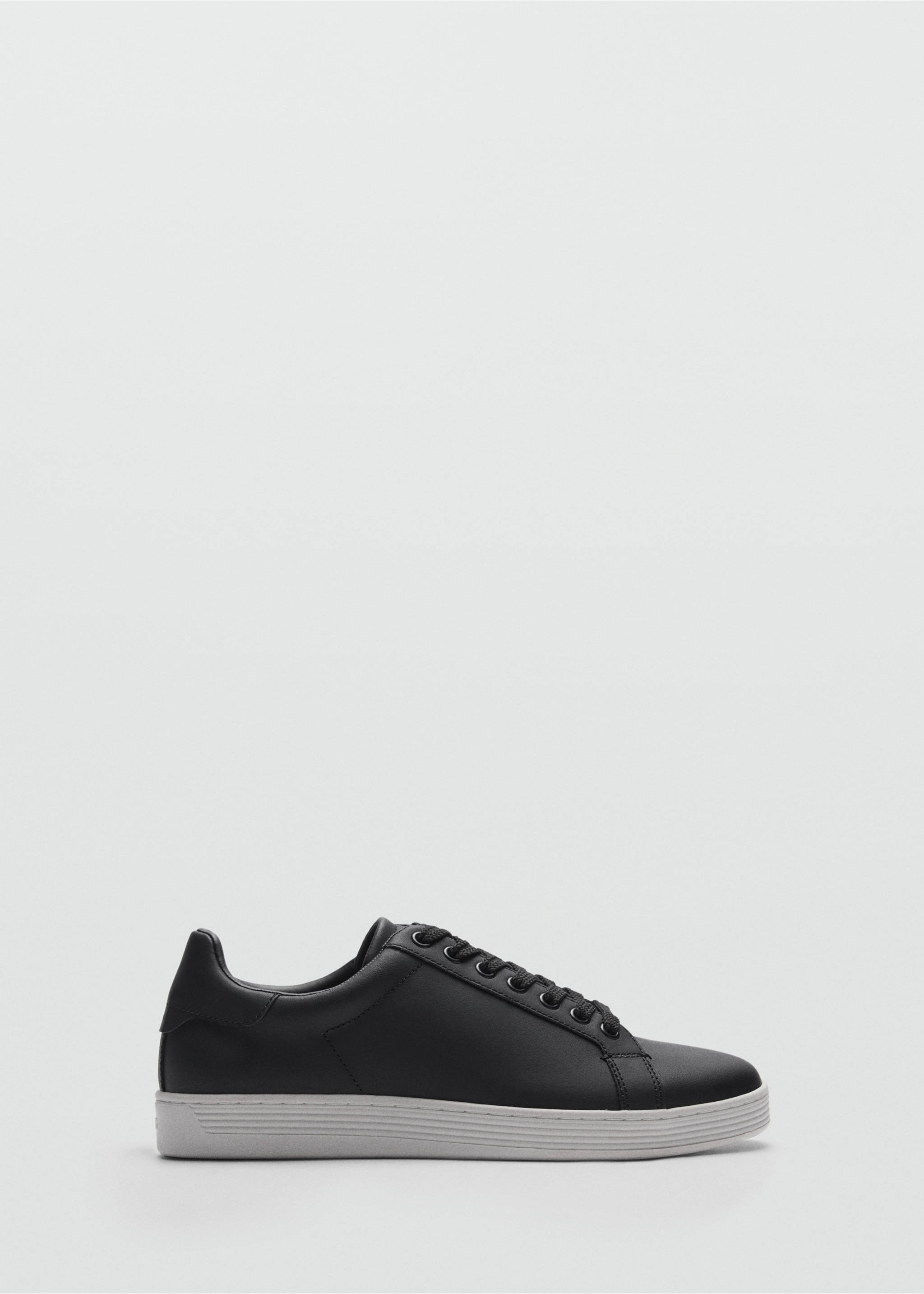 Contrast sole leather sport shoes - Article without model, Black. Ref: 77050610-00.
