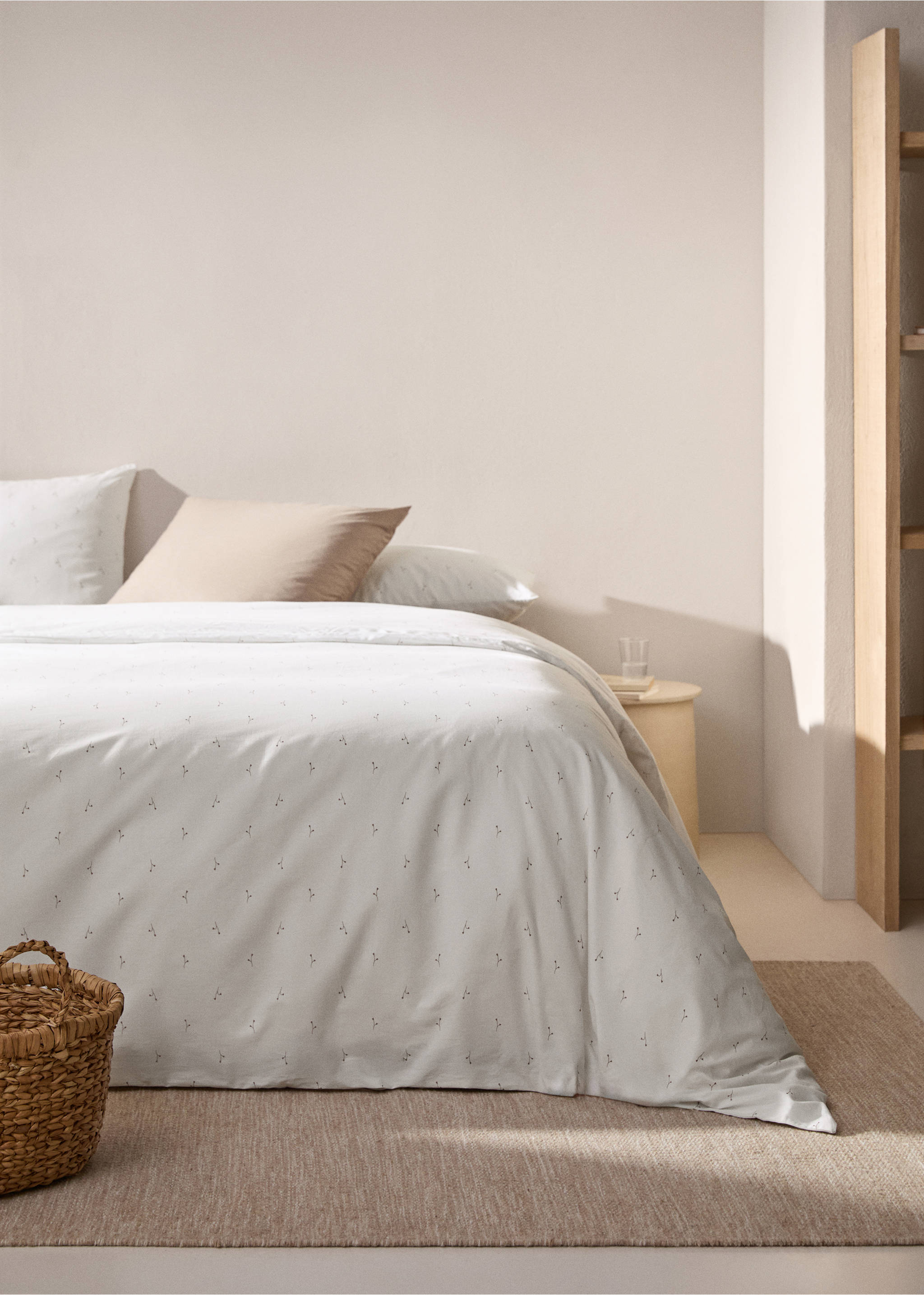 Floral-print duvet cover for king bed - General plane, Medium Brown. Ref: 77050614-00.