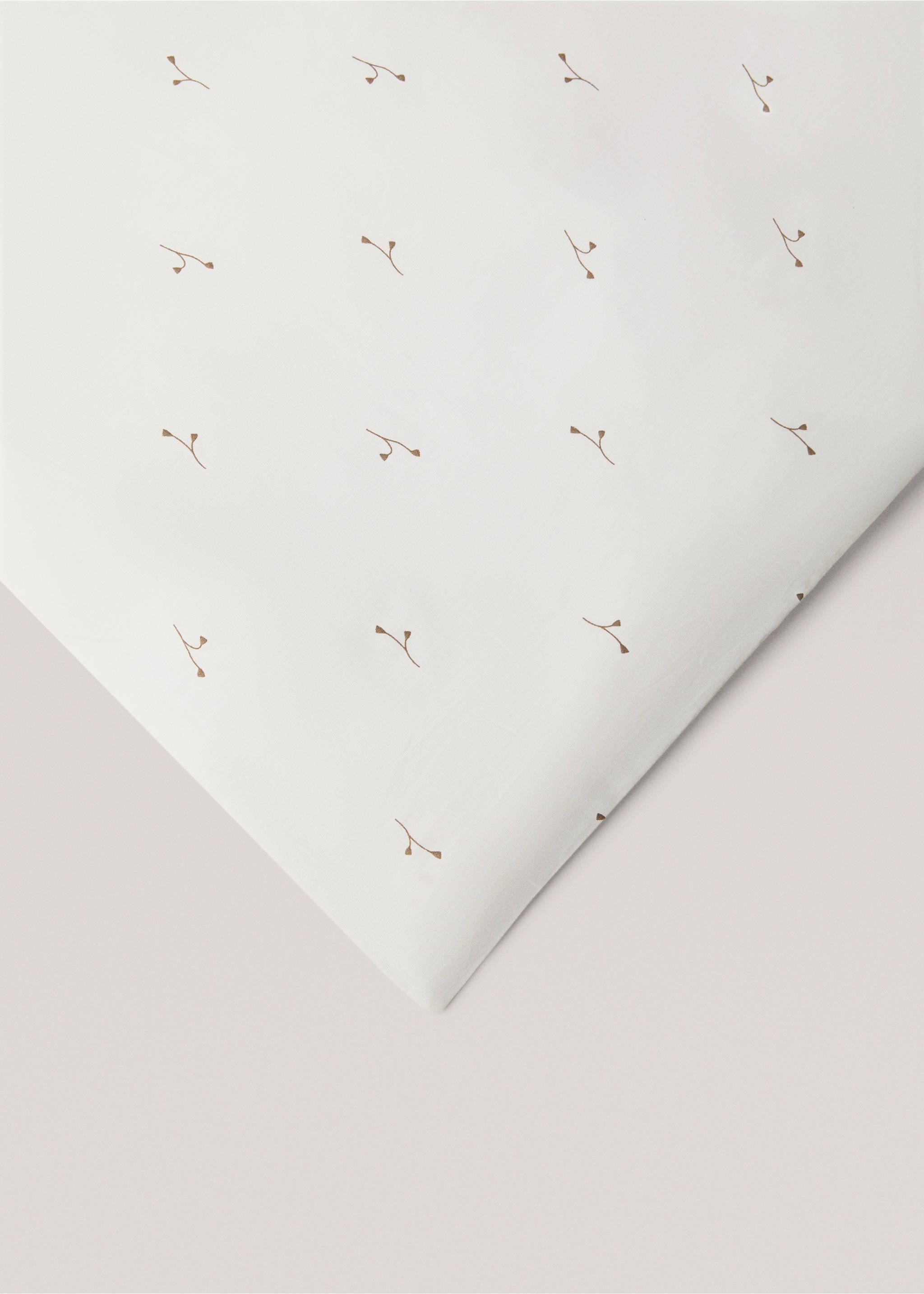 Floral-print duvet cover for king bed - Details of the article 3, Medium Brown. Ref: 77050614-00.