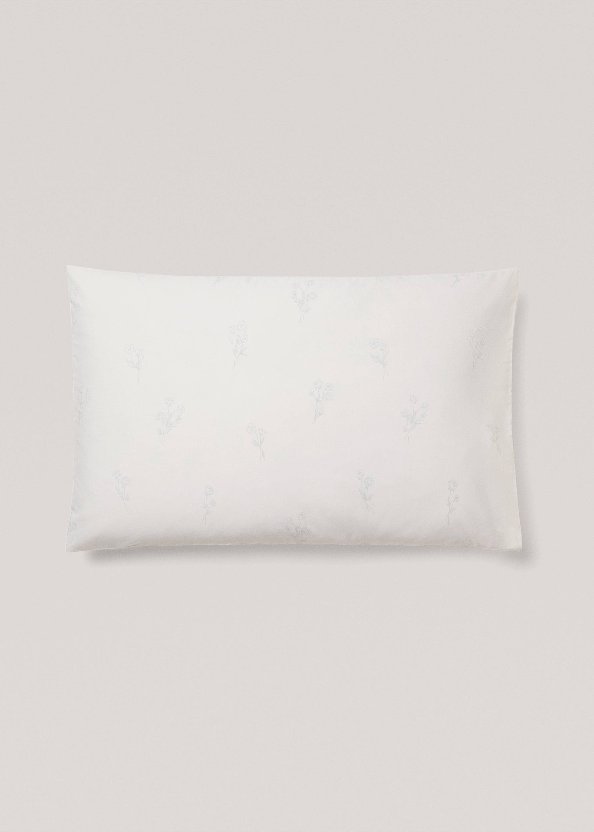 Floral pillow case 50x75cm - Article without model, Aqua Green. Ref: 77050617-00.