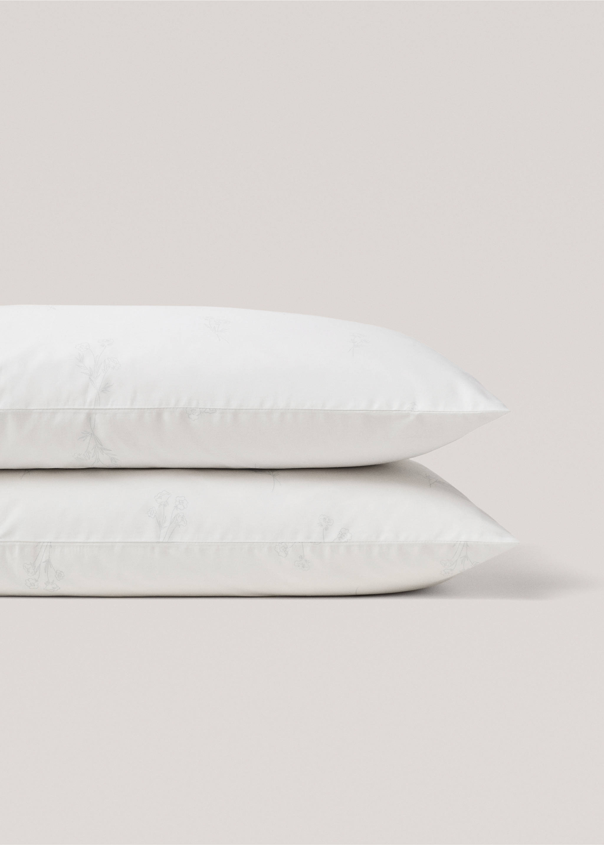 Floral pillow case 50x75cm - Details of the article 3, Aqua Green. Ref: 77050617-00.