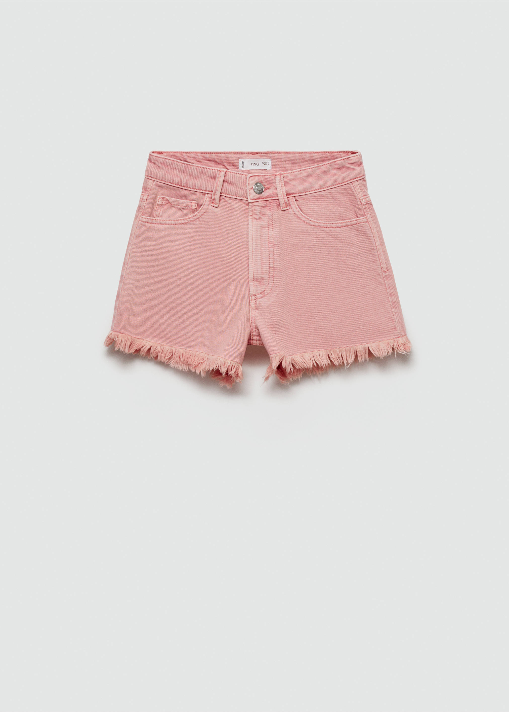 Denimshorts fransig fåll - Artikel utan modell, Rosa. Ref: 77050619-00.
