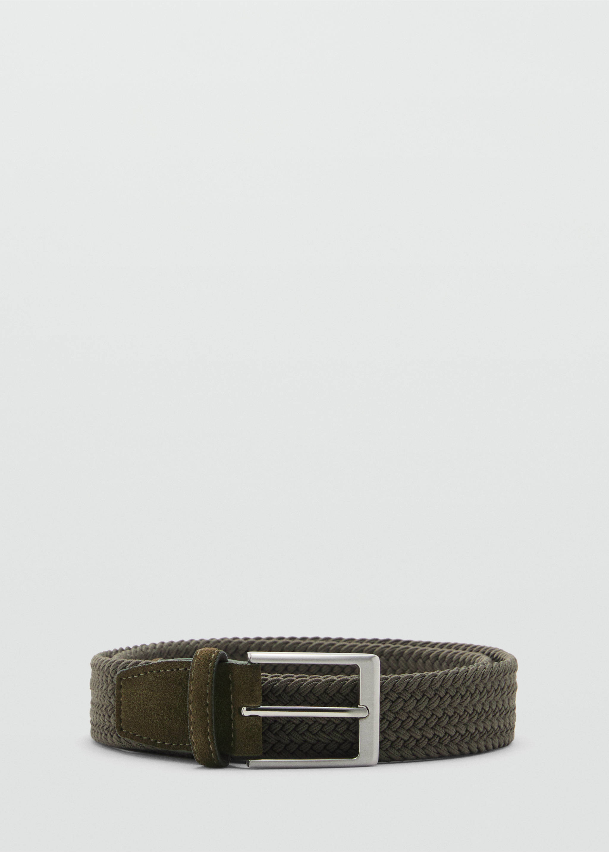 Braided elastic belt - Article without model, Khaki. Ref: 77050620-00.