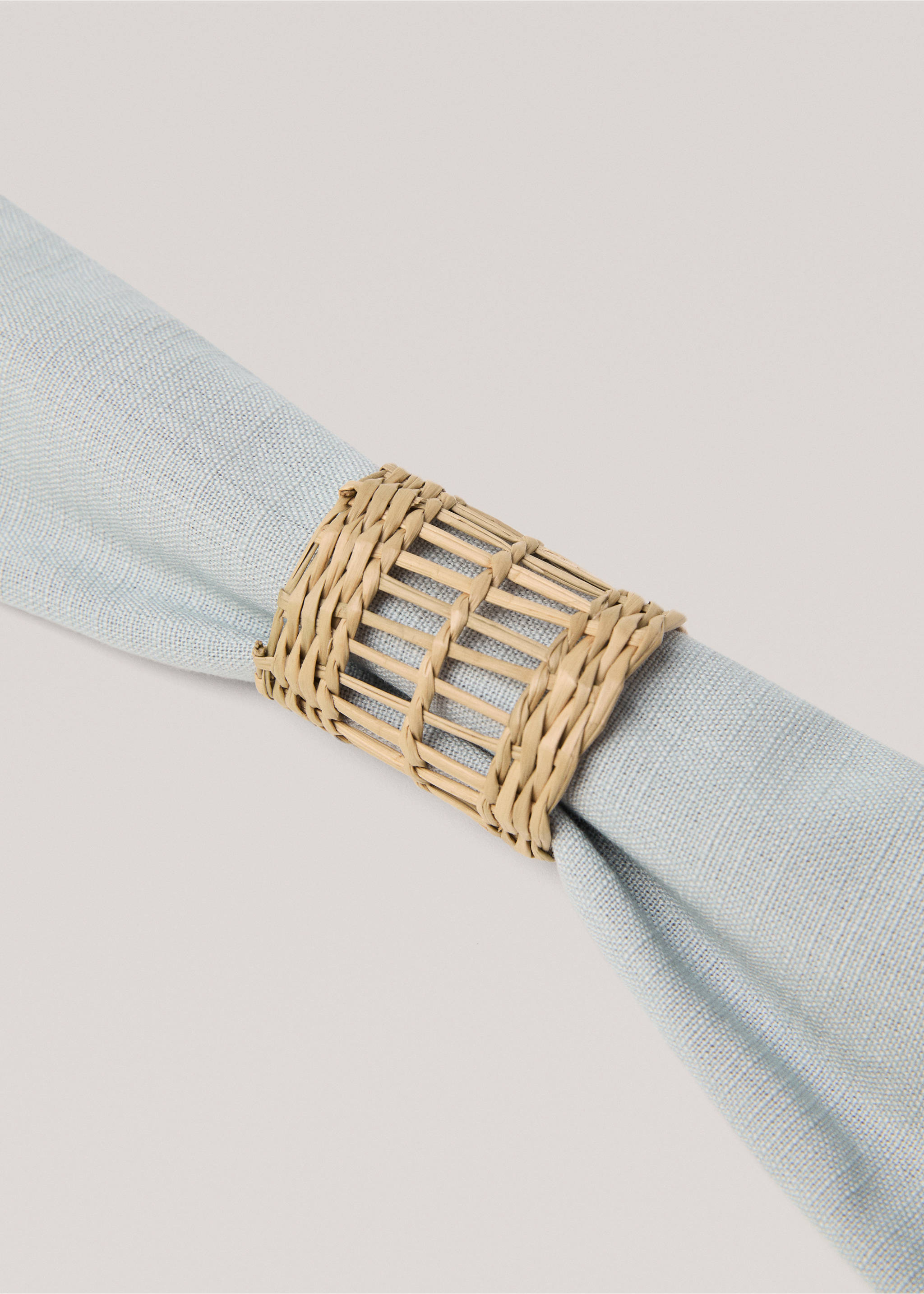 4er-Pack Servillettenringe aus Naturfasern 4 x 5 cm - Detail des Artikels 2, Braun. Ref: 77050621-00.