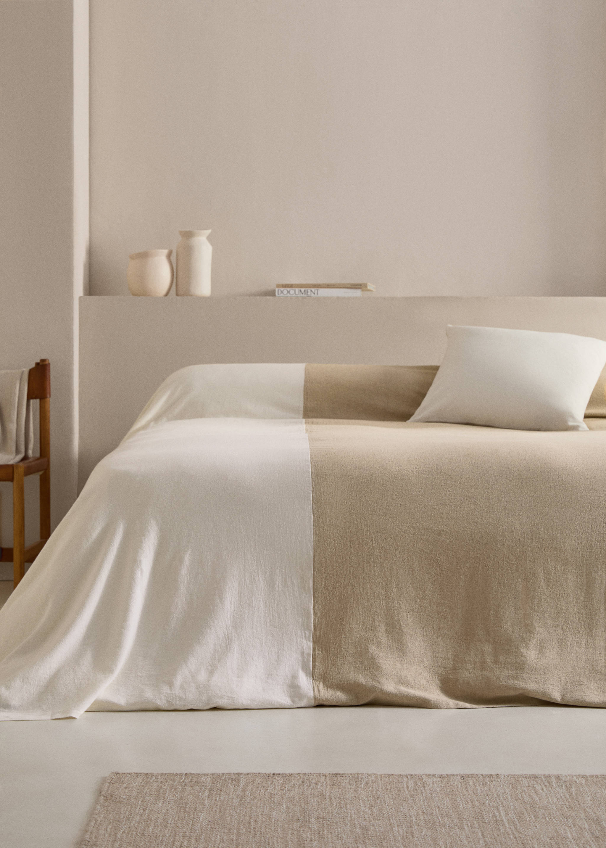 Cuvertură din bumbac și in - Plan general