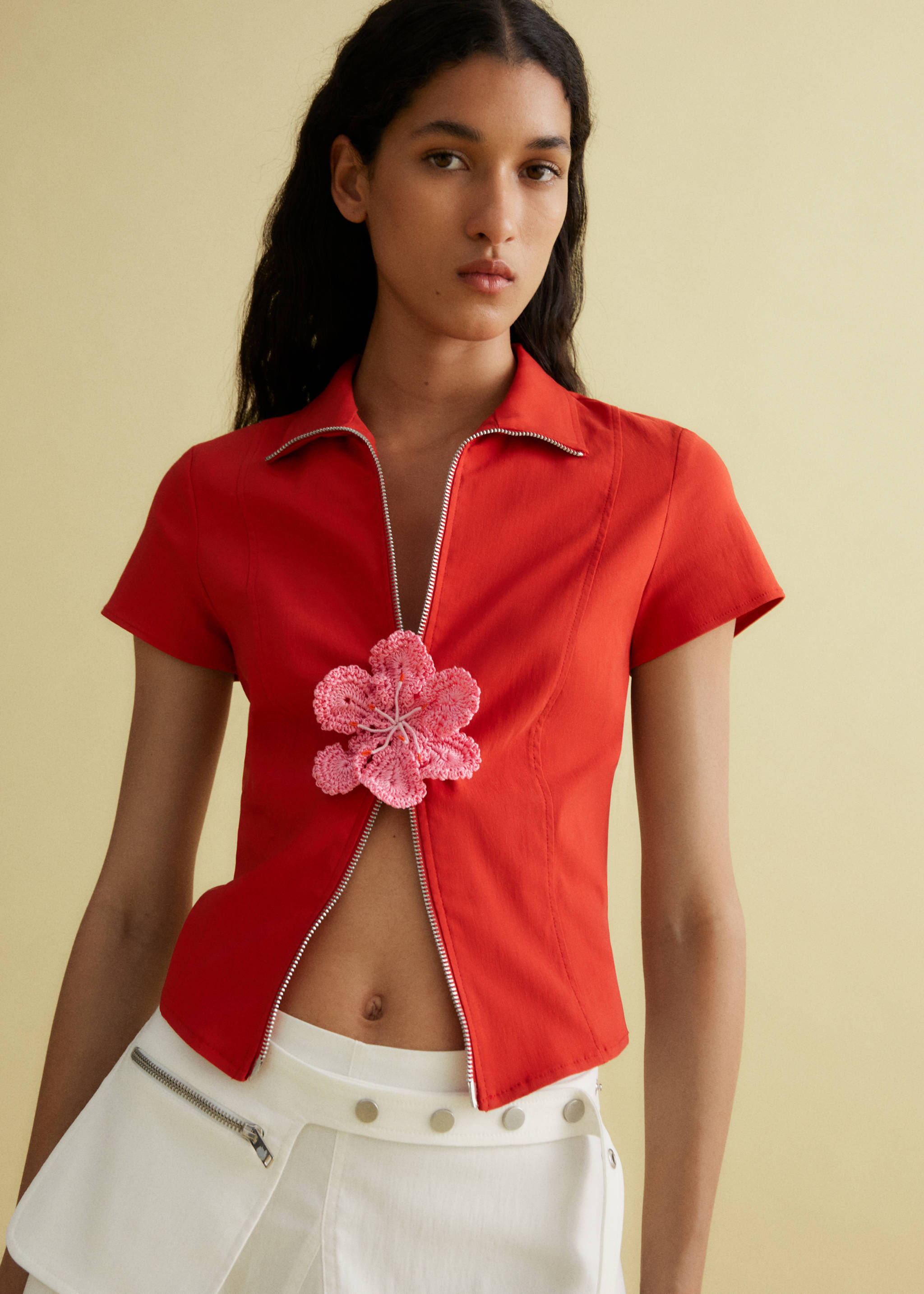 Crochet flower brooch - General plane