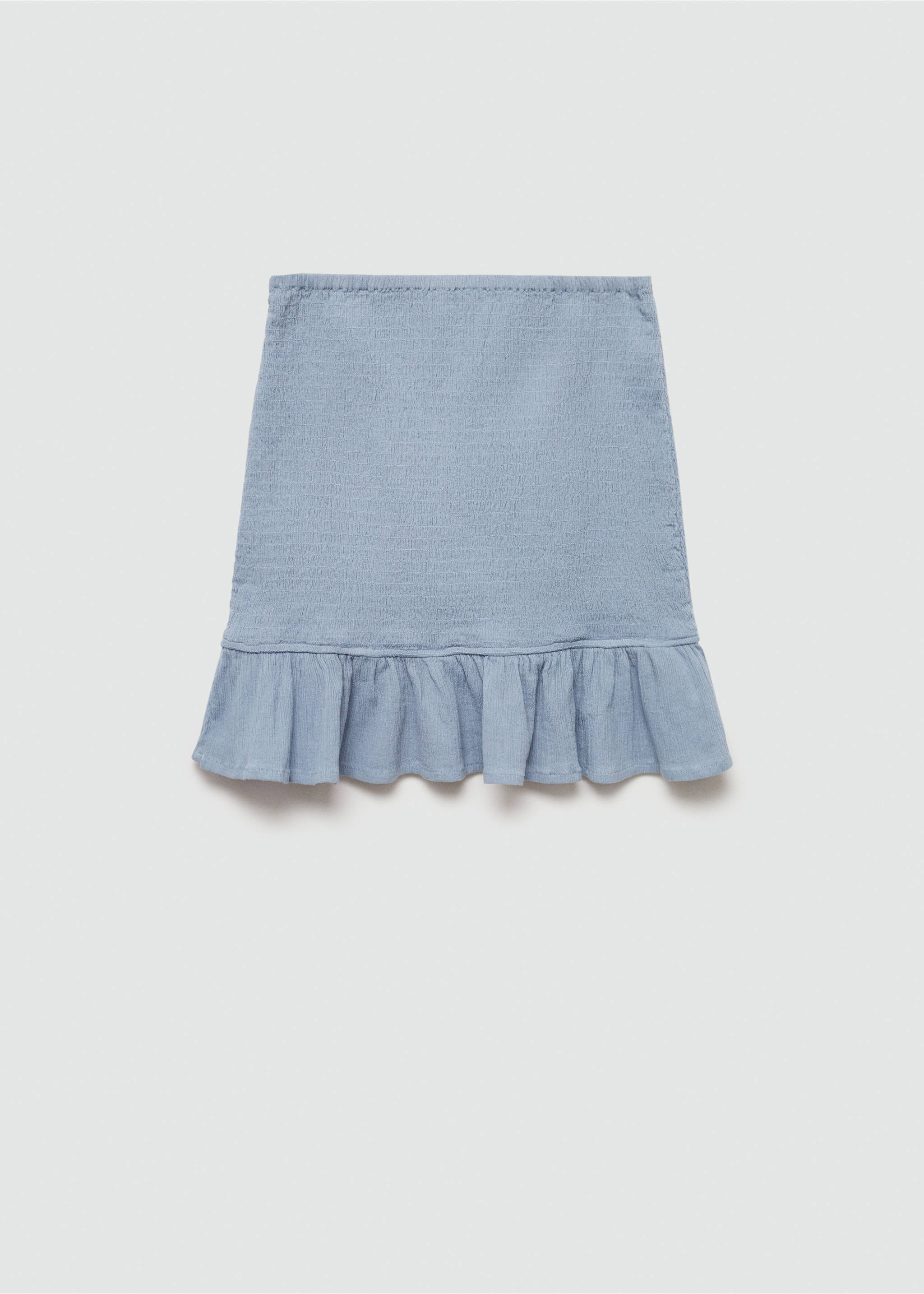 Gathered skirt with ruffles - Article without model, Sky Blue. Ref: 77050631-00.