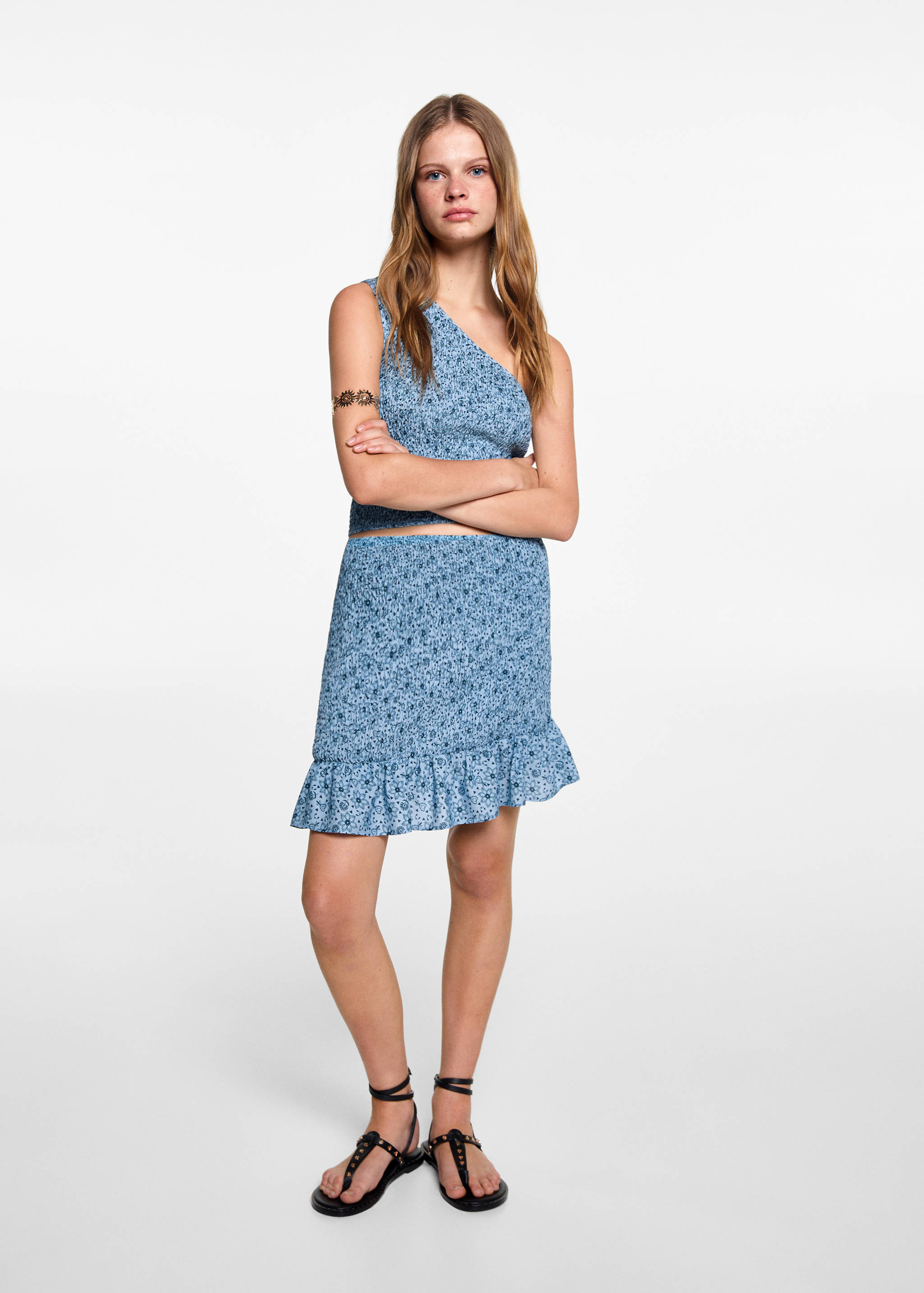 Printed pleated skirt - General plane