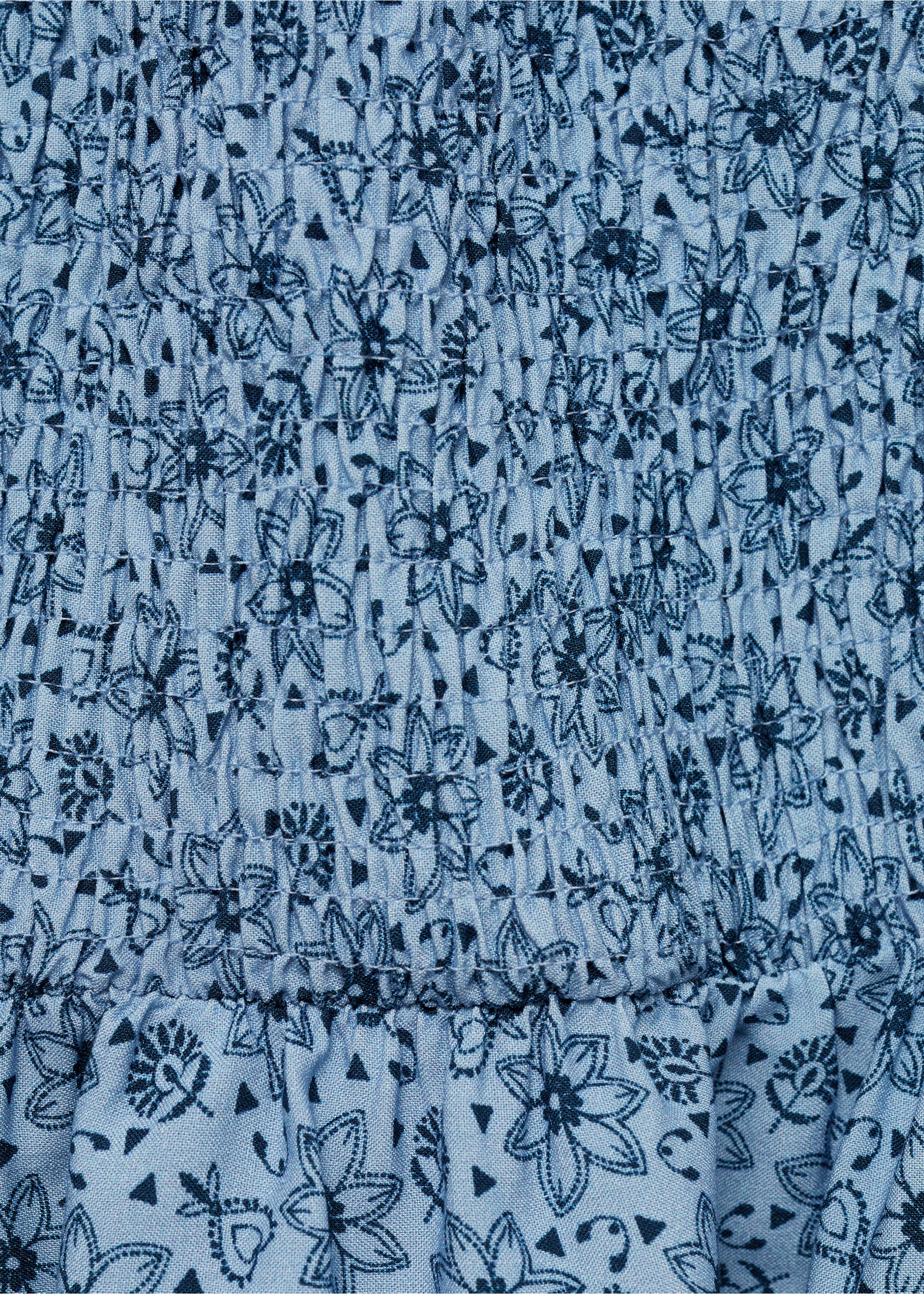 Gemusterter Rock mit Raffdetails - Detail des Artikels 8, Himmelblau. Ref: 77050639-00.