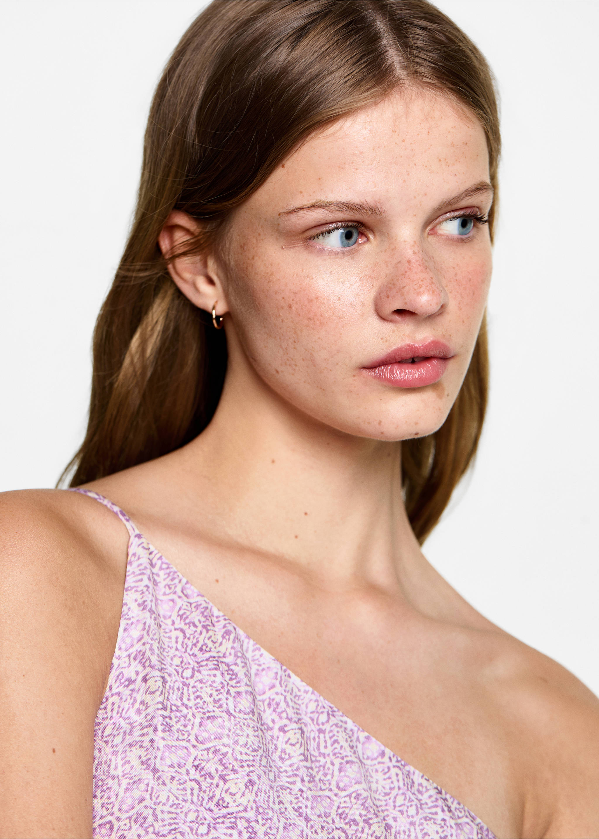 Vestit asimètric estampat - Detall de l'article 1, Lila. Ref: 77050640-00.