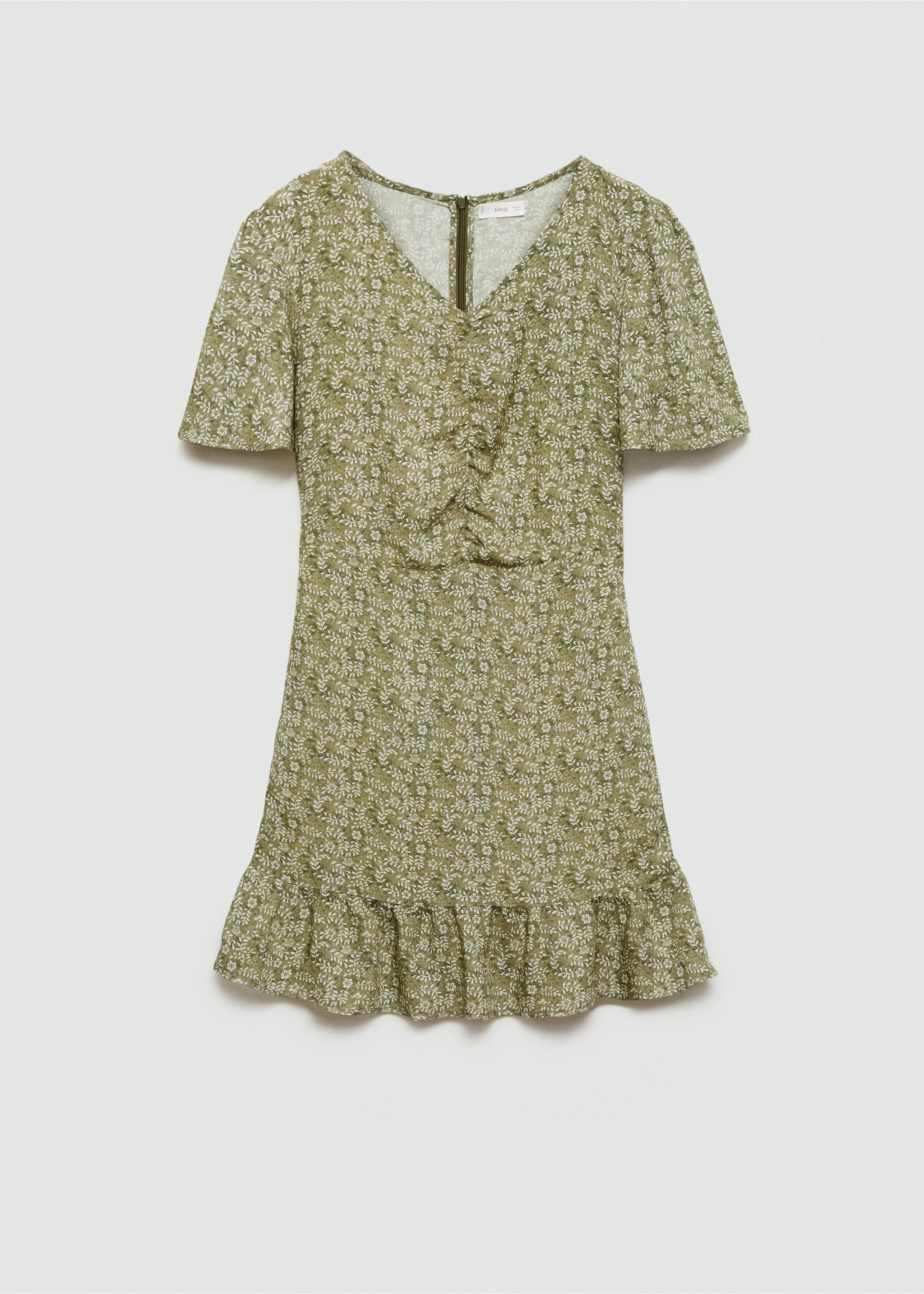 Rochie cu volane și imprimeu floral - Articol fără model, Verde. Ref: 77050645-00.