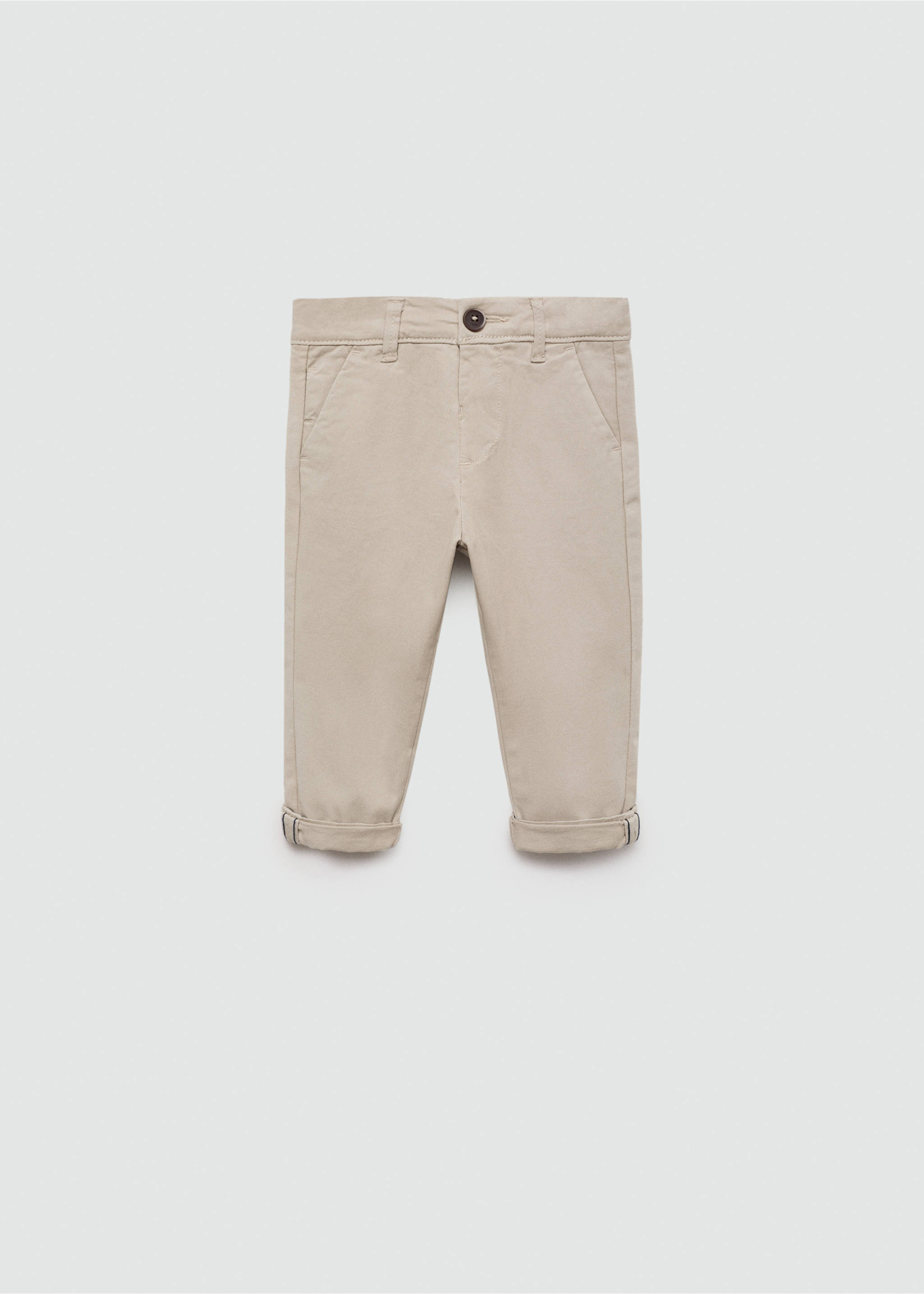 Cotton chinos - Article without model, Ice Grey. Ref: 77051013-00.