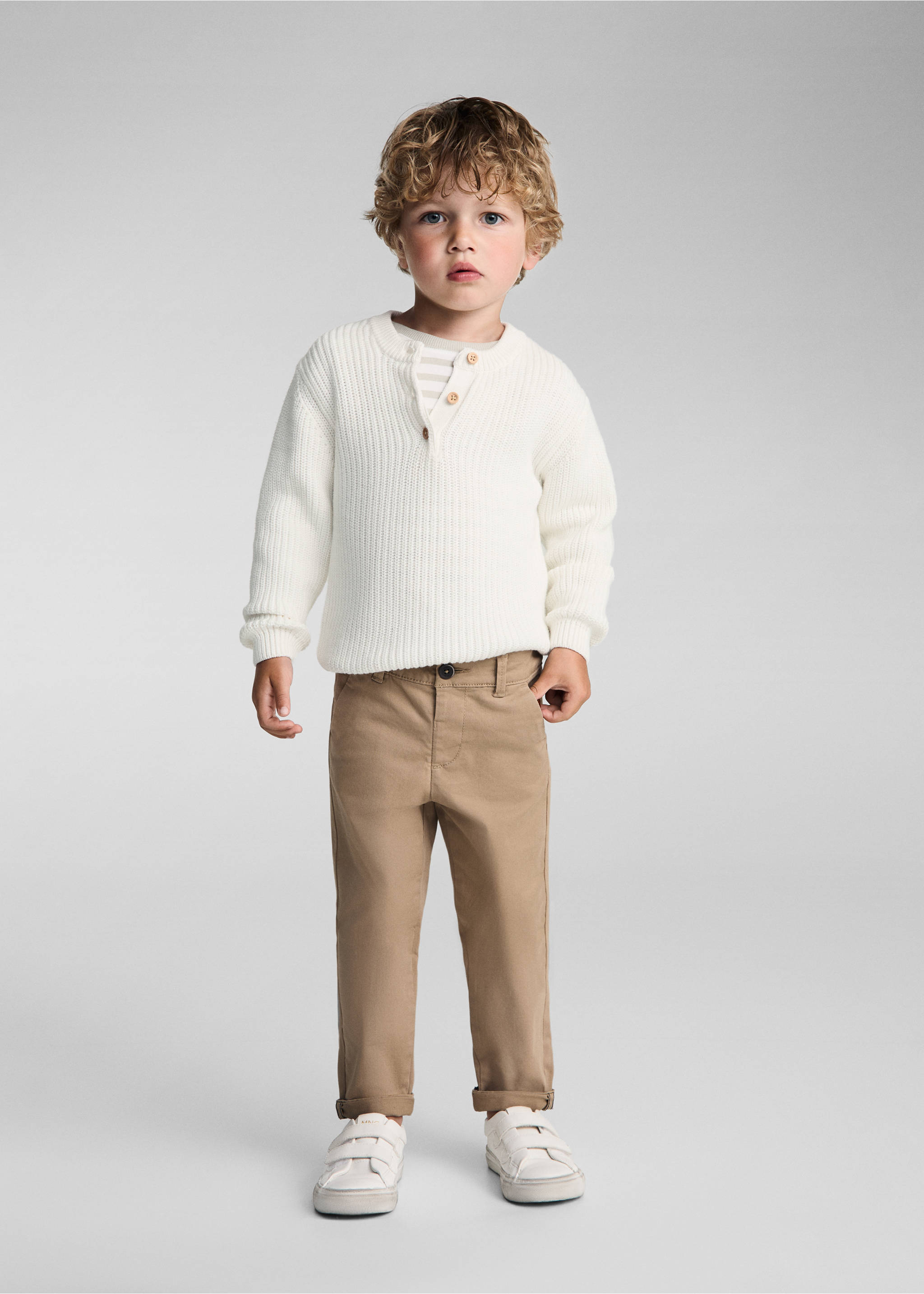 Cotton chinos - General plane, Beige. Ref: 77051013-00.