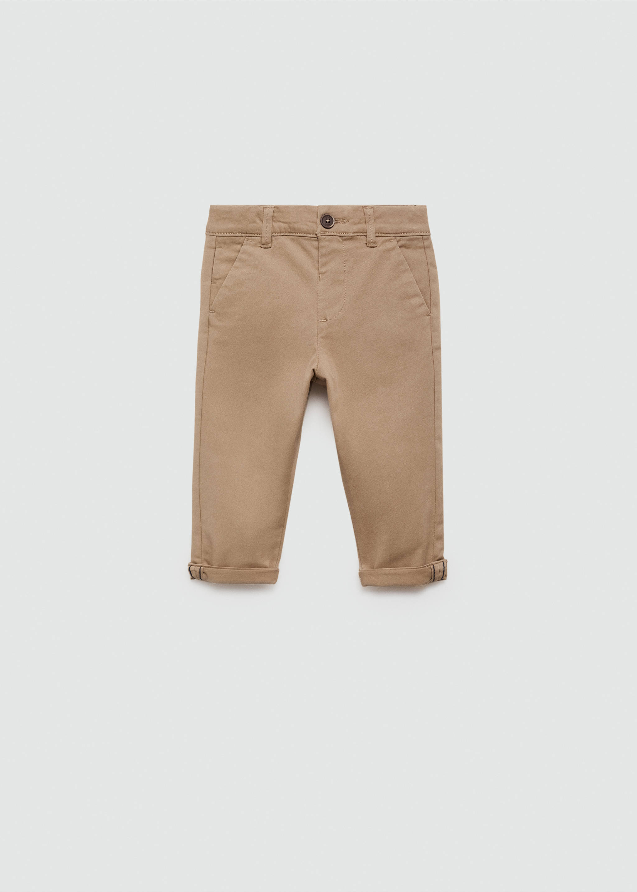 Cotton chinos - Article without model, Beige. Ref: 77051013-00.