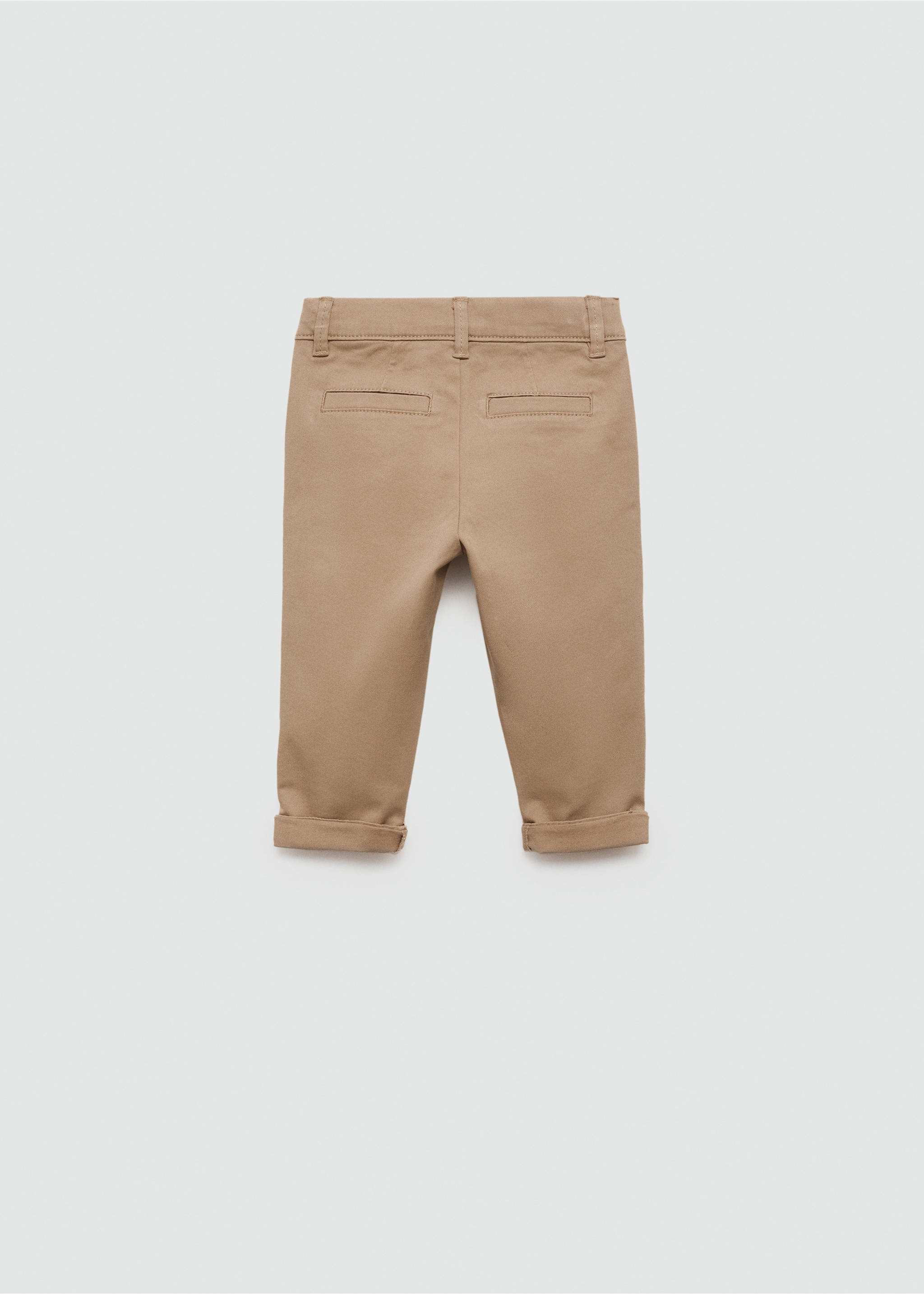 Cotton chinos - Reverse of the article, Beige. Ref: 77051013-00.