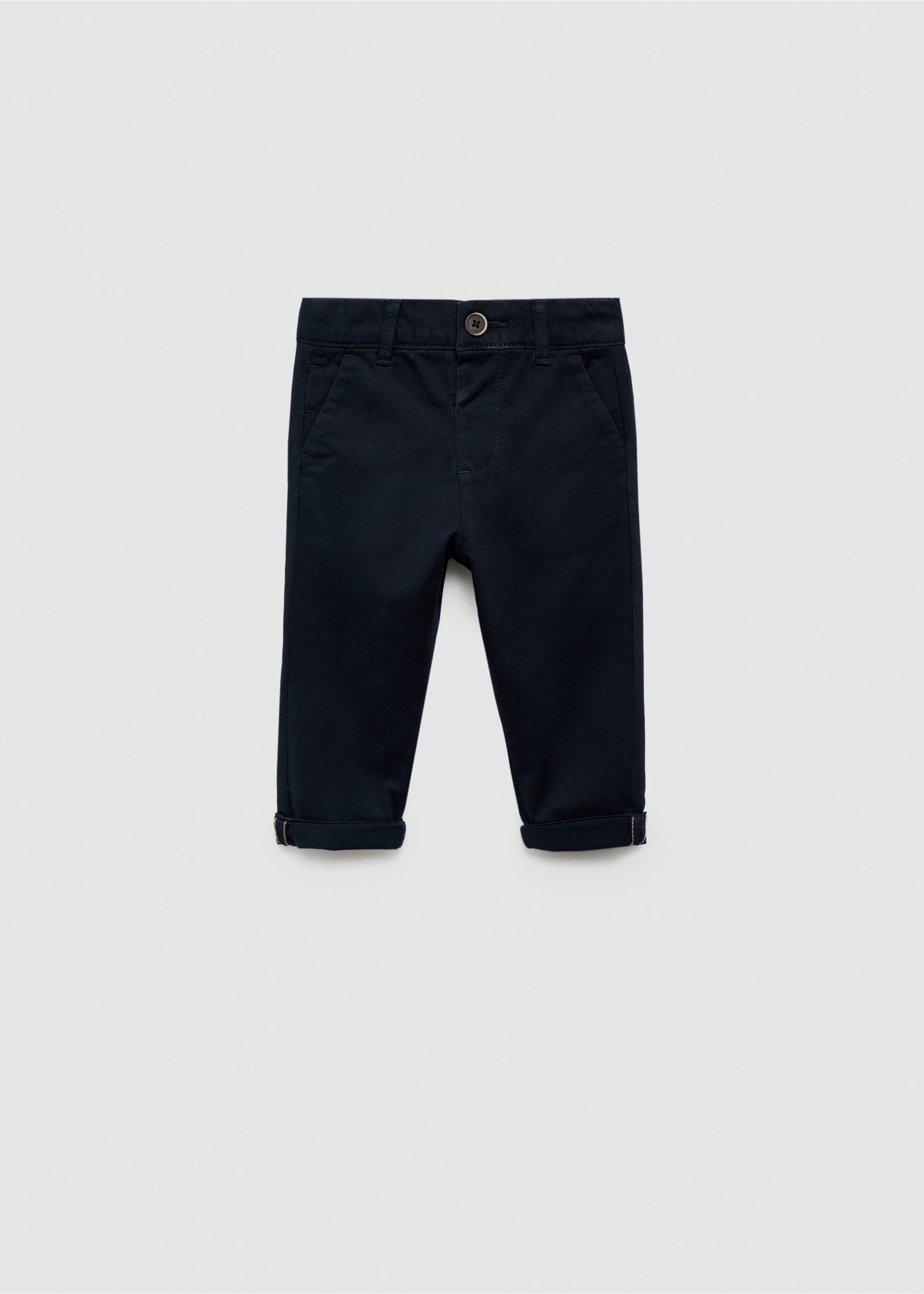 Cotton chinos - Article without model, Dark Navy. Ref: 77051013-00.
