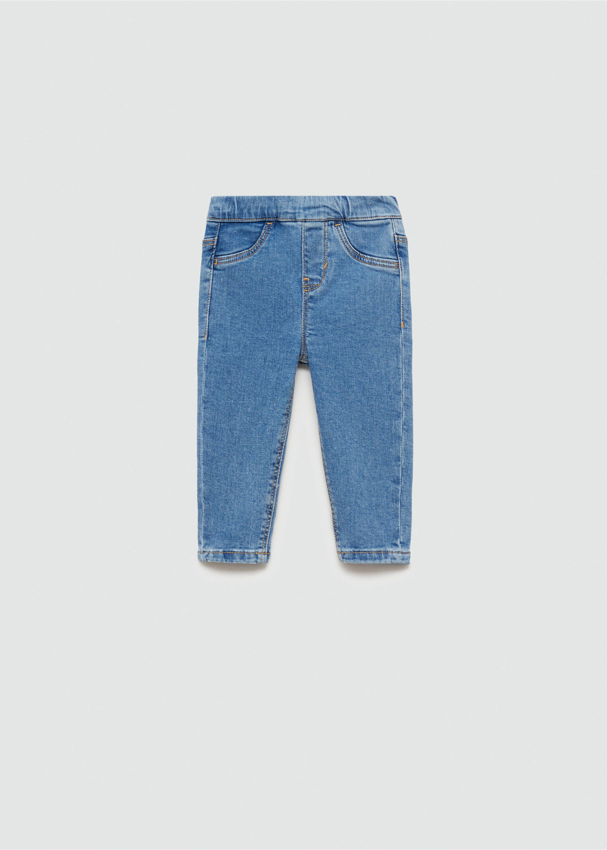 Jean taille élastique - Article sans modèle, Bleu moyen. Ref: 77051507-00.